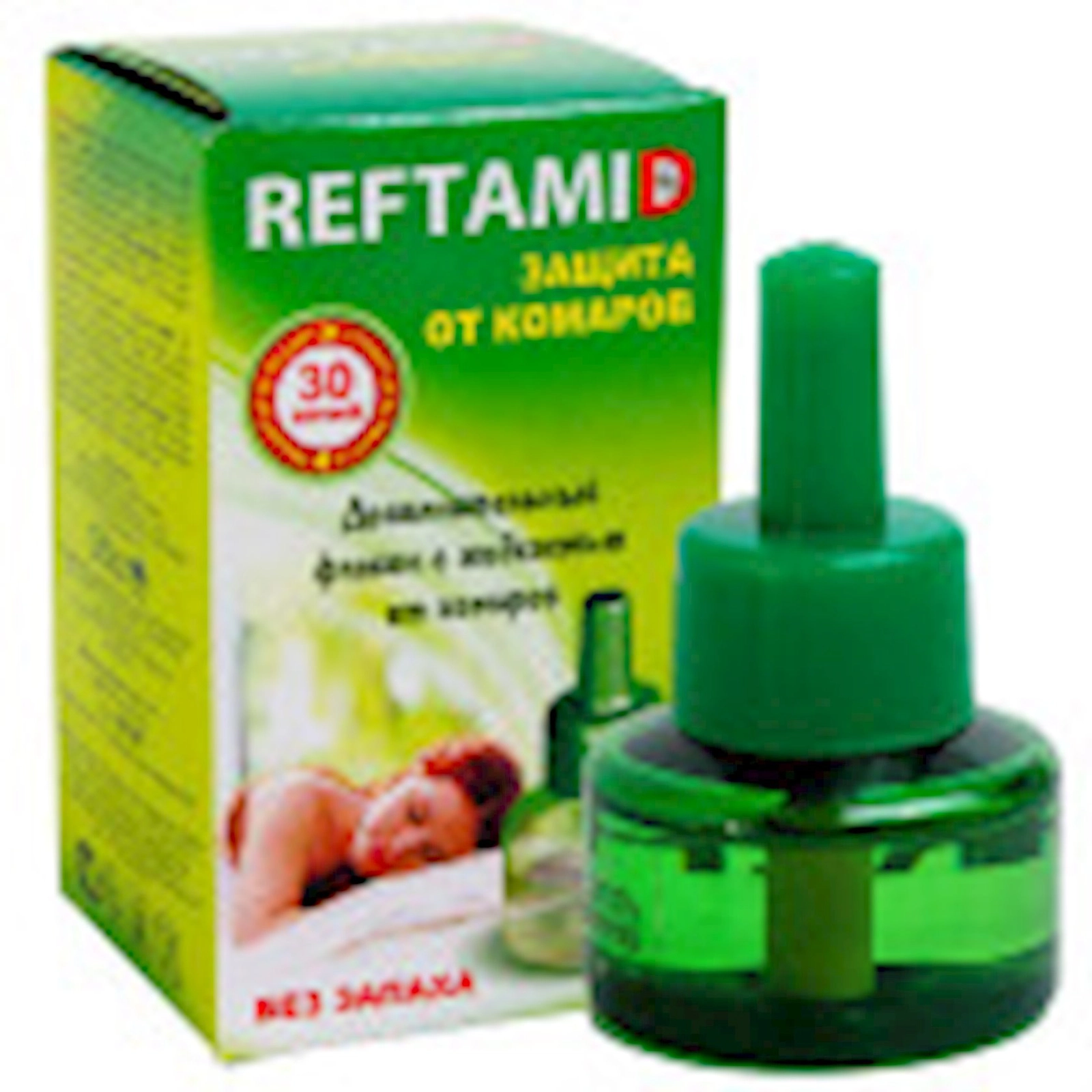 Ağcaqanadlardan müdafiə Reftamid fumigator mayesi üçün ehtiyat flakonu, qoxusuz, 30 gecə, 20 ml