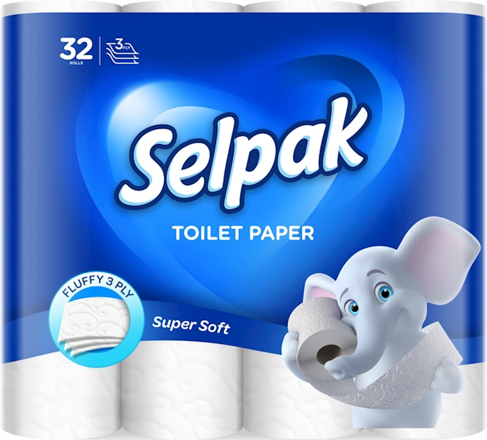 Tualet kağızı Selpak Super Soft, 3 qat, 32 rulon, ağ