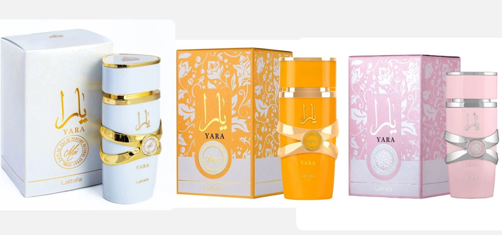 Lattafa Perfumes qadınlar üçün ətir dəsti (Lattafa Perfumes Yara 100 ml + Lattafa Perfumes Moi 100 ml + Lattafa Perfumes Tous 100 ml)
