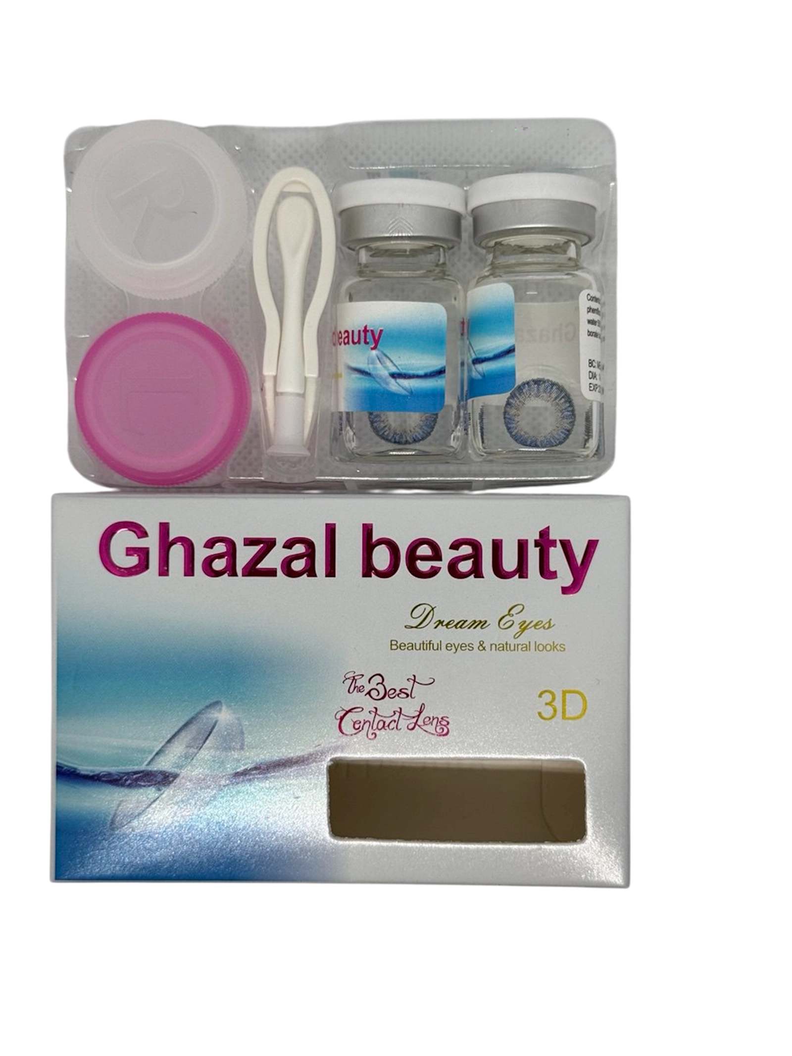 Rəngli kontakt linzalar Ghazal beauty Dream Eyes True Sapphire, 14.5 mm