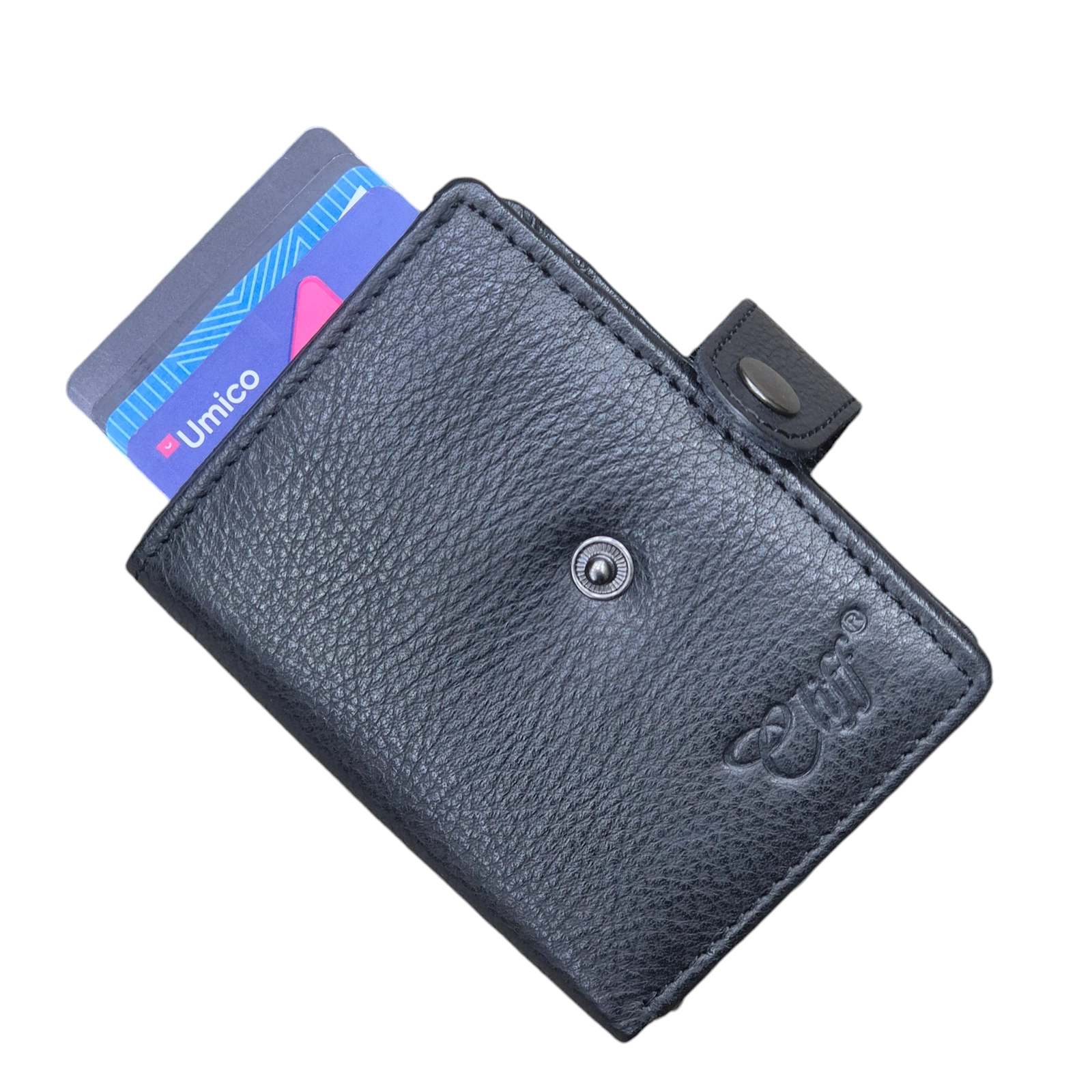 Kredit kart qabı Clif 211, təbii dəri, qara