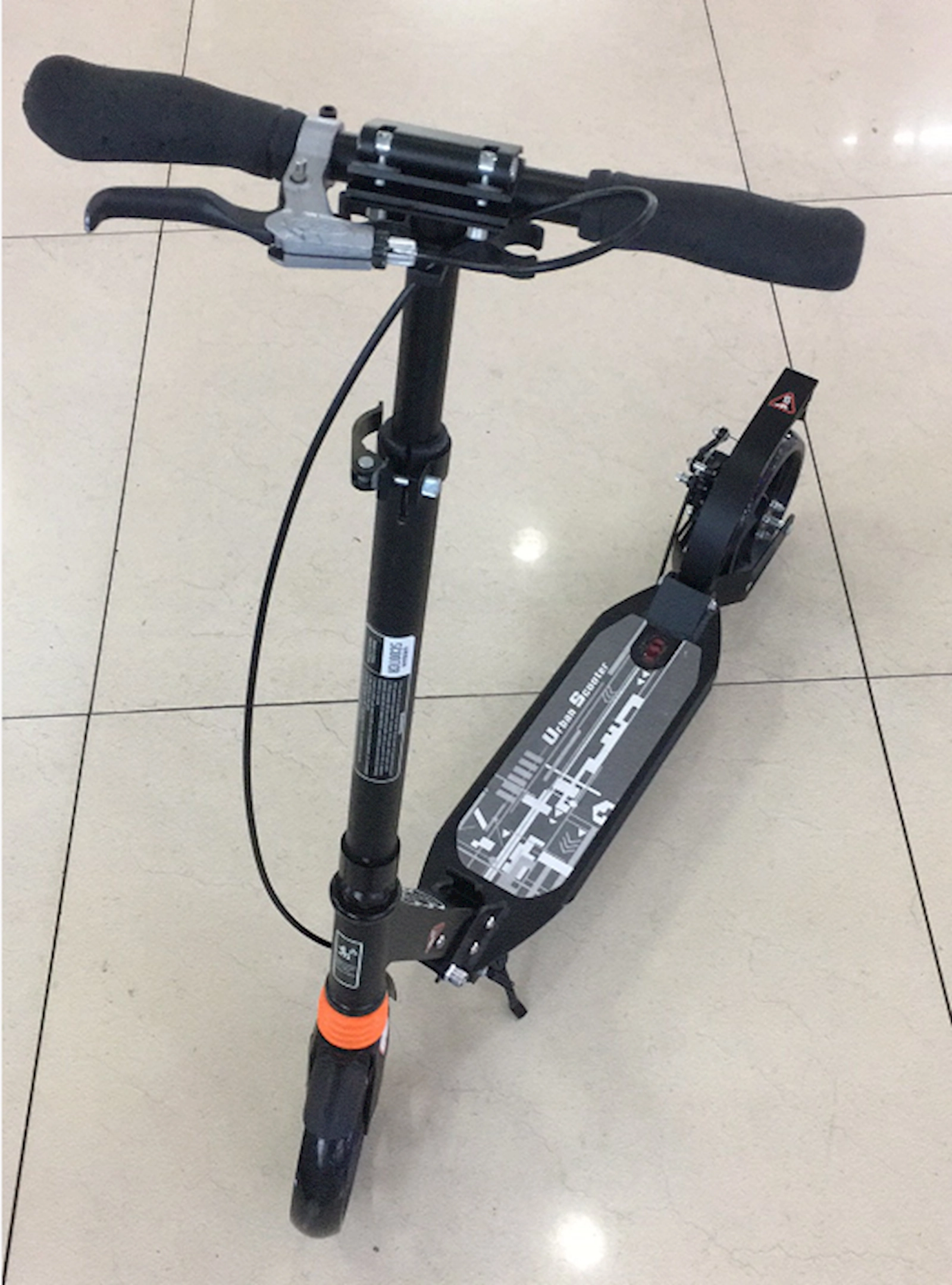 Samokat Şirinlər Toys Urban Scooter CS-001, dəmir, əl tormozlu, qara, 195x104x74 sm