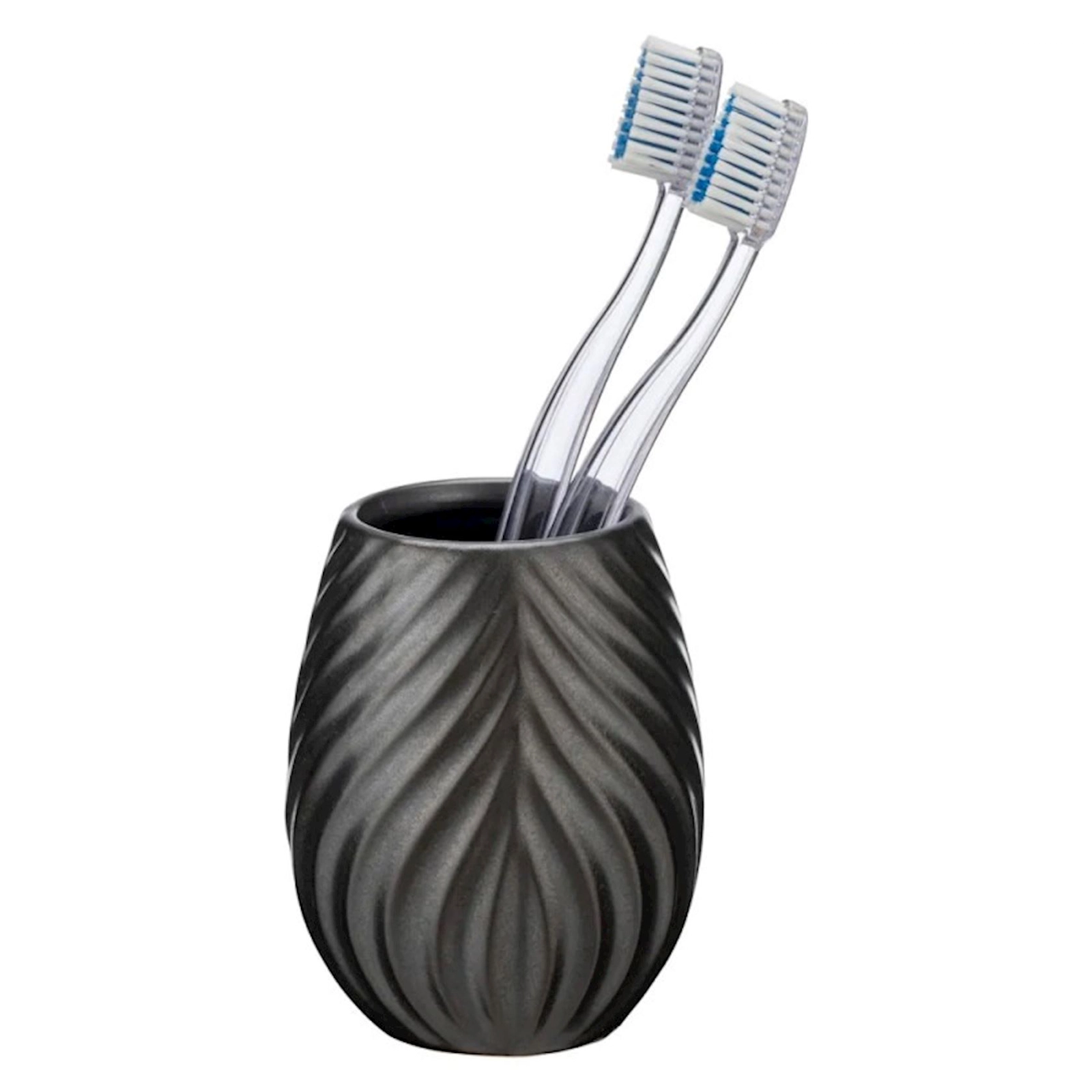Diş fırçaları üçün stəkan Wenko İdro Anthracite, 10.5x6.5 sm
