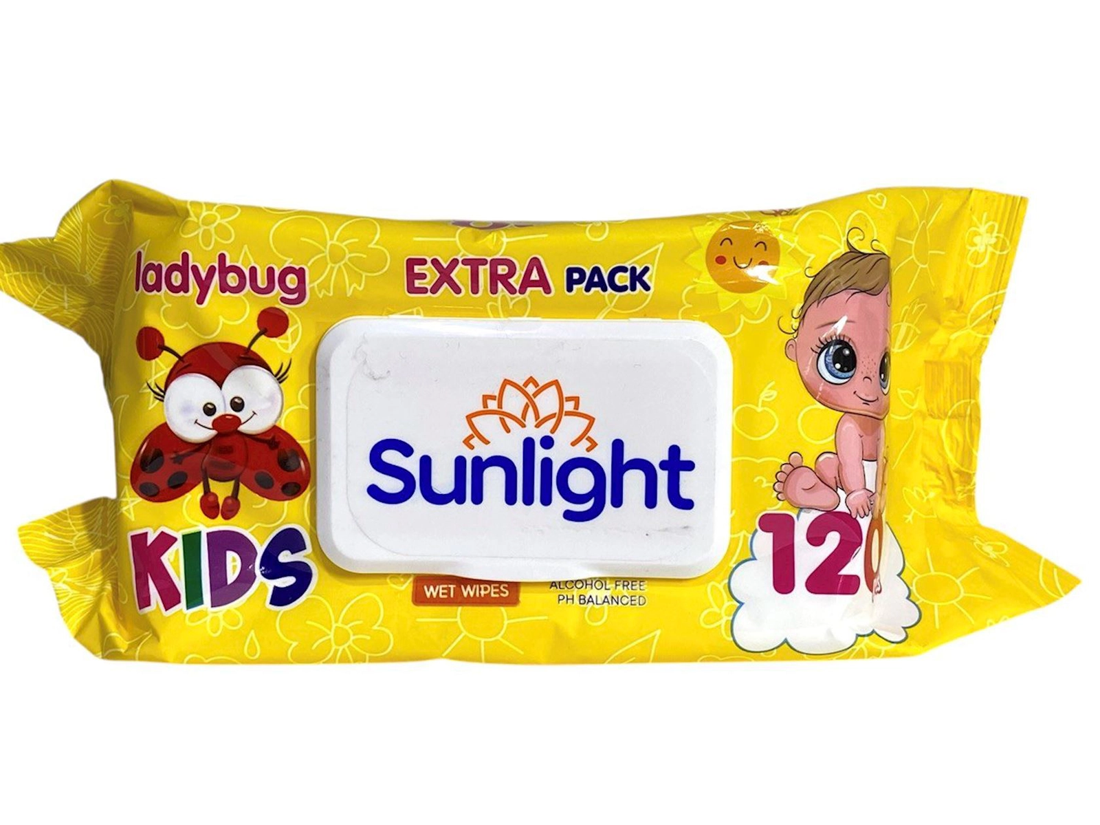 Nəm salfetlər Sunlight Ladybug, 120 əd