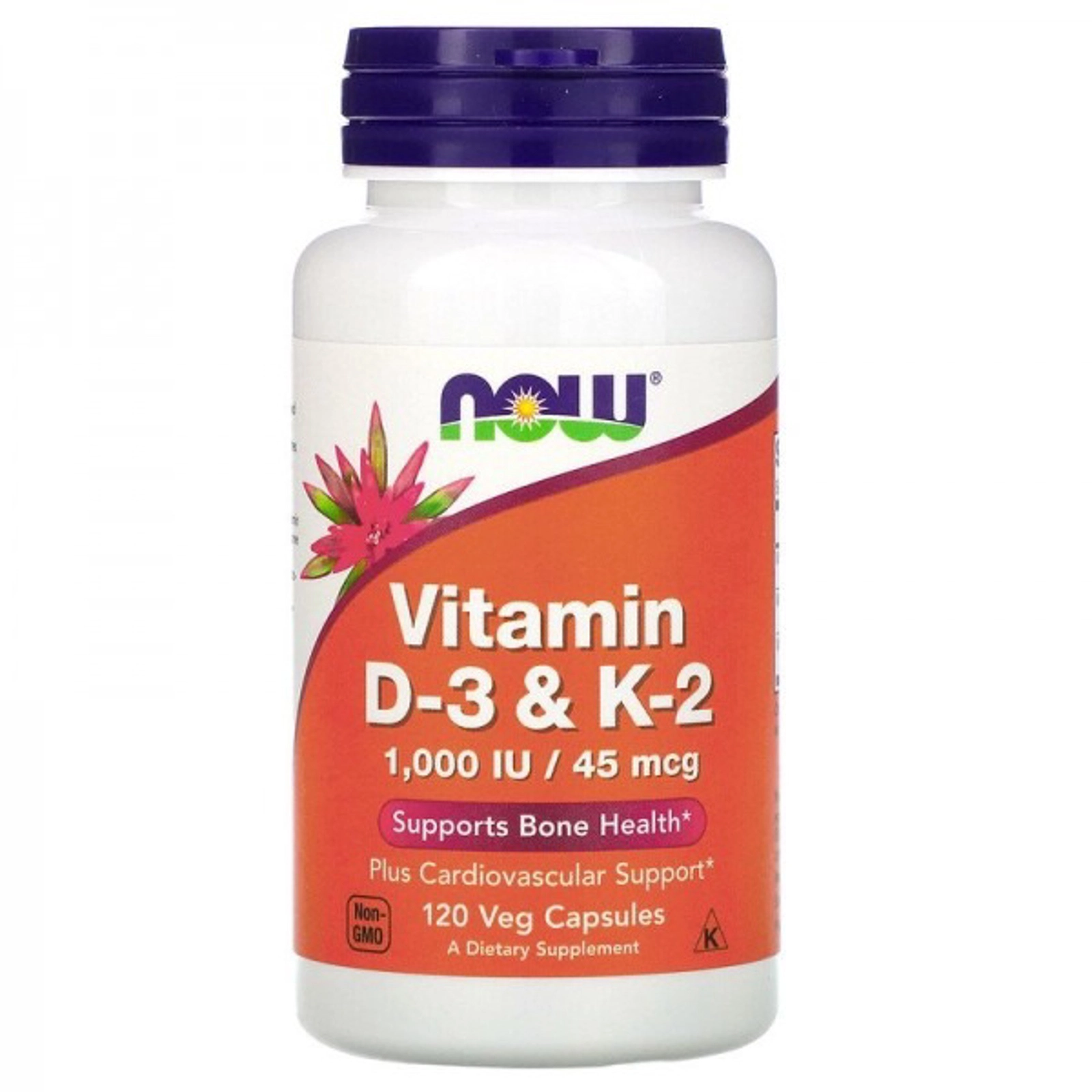 Vitamin Now Foods D-3 & K2 1000 IU, 120 veqan kapsul