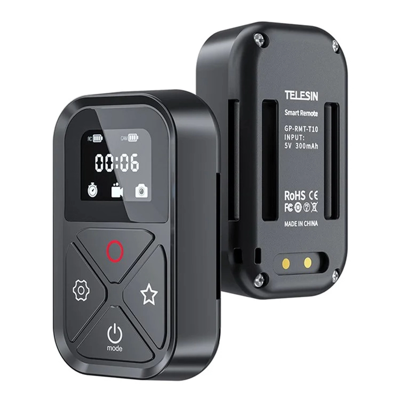 İdarəetmə pultu Telesin GP-RMT-T10 GoPro 12/11/10/9/8/Max üçün Black