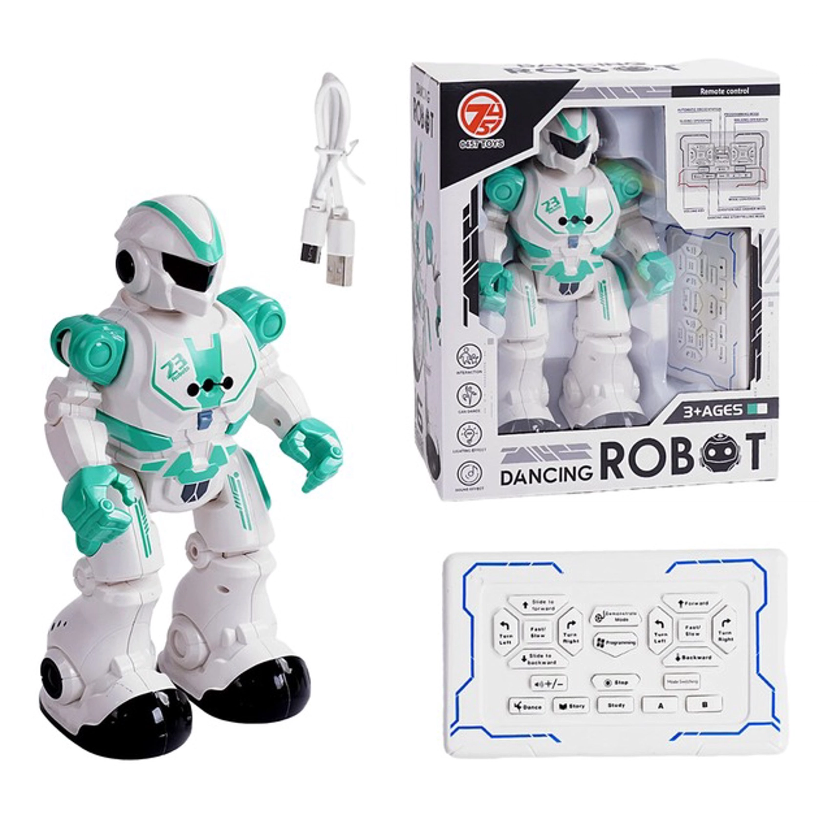 Radio vasitəsi ilə idarə olunan robot 0457 TOYS 440668958, ağ/yaşıl