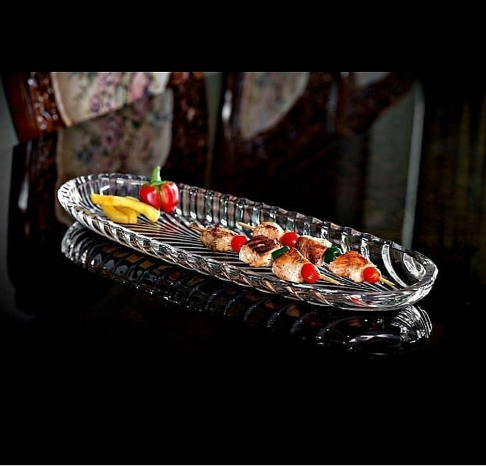 Süfrə üçün qab Kaveh Santa MB-1258N1, şüşə, şəffaf, 27.5x10.5 sm