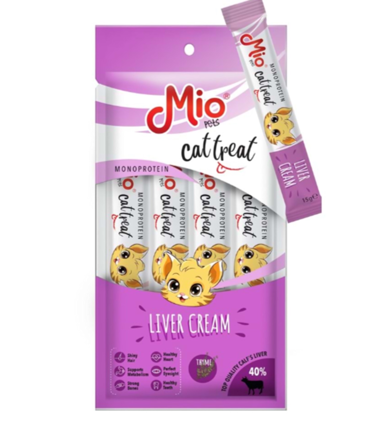 Pişiklər üçün məzə Mio Liver Cream, 4x15 q