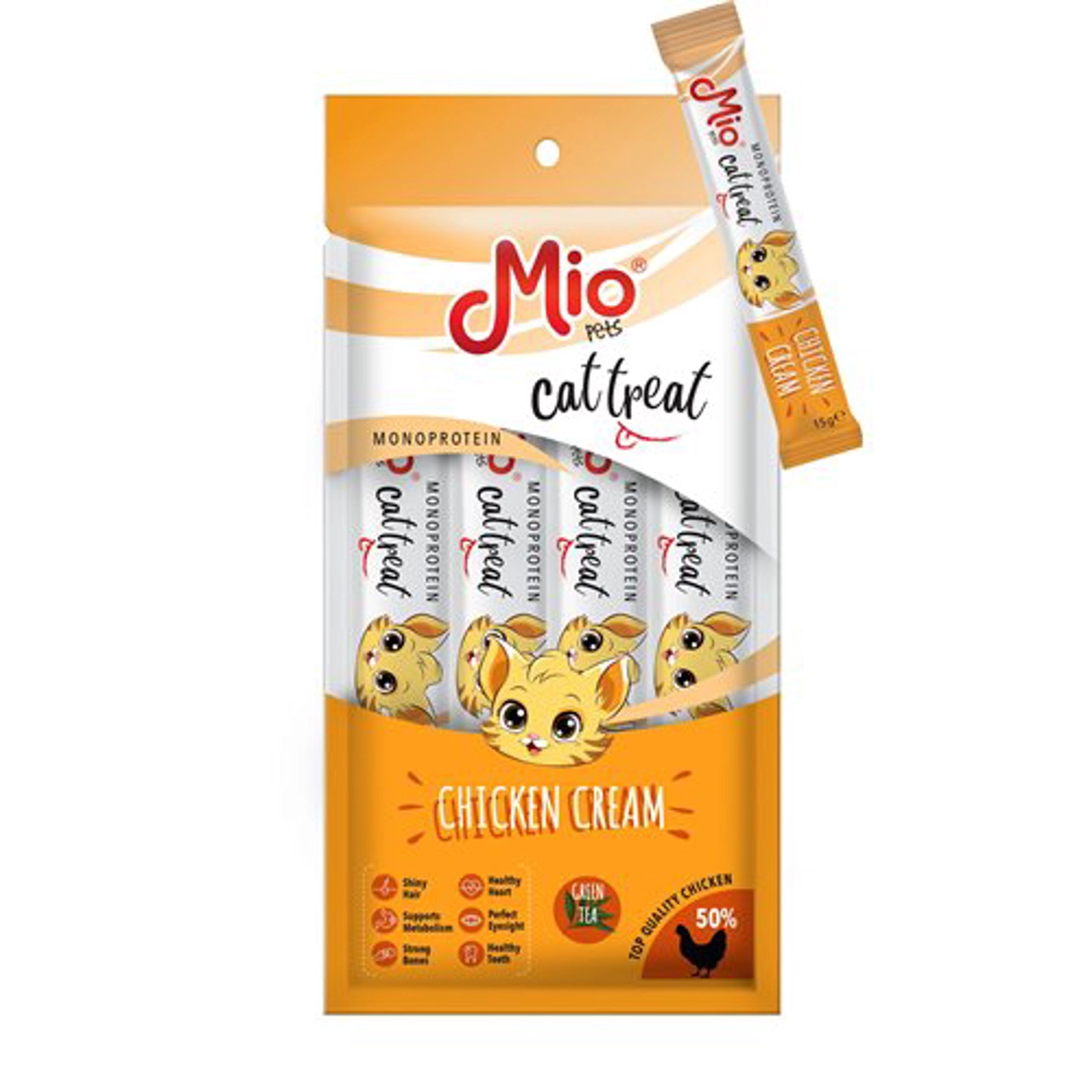 Pişiklər üçün məzə Mio Chicken Cream, 4x15 q