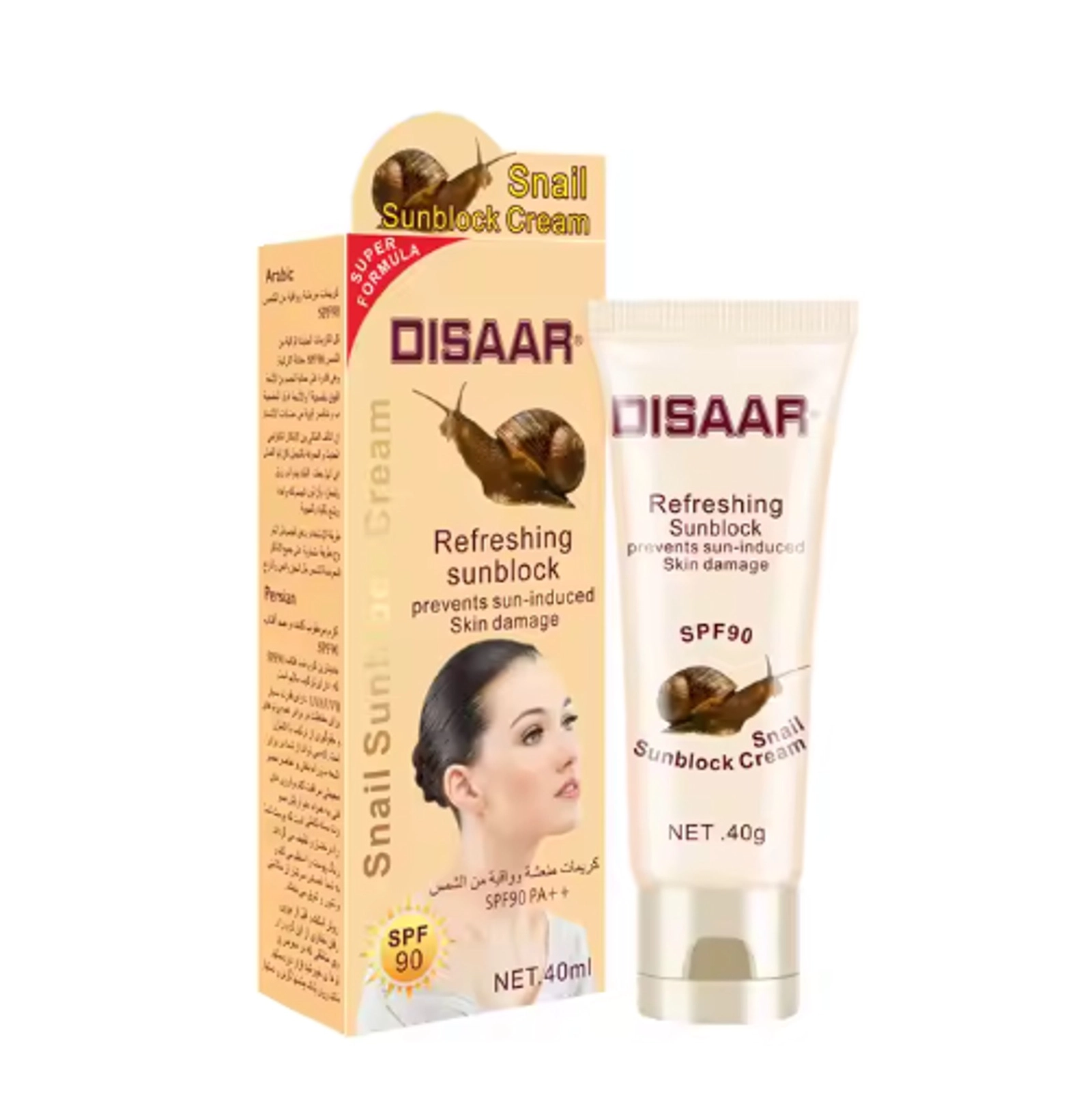 Günəşdən qoruyucu krem Disaar Snail Refreshing SPF90, 40 ml