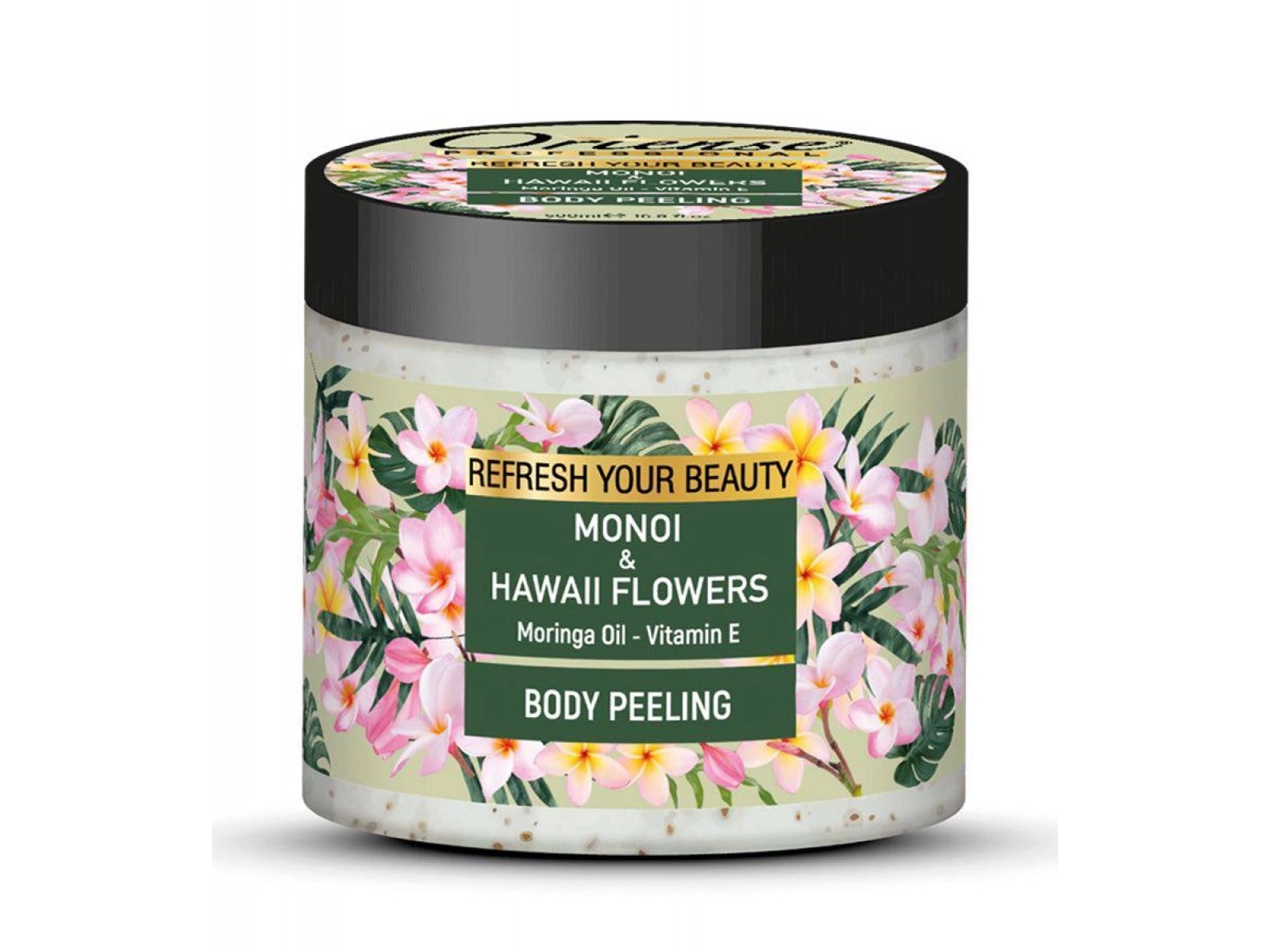 Bədən üçün skrab Oriense Professional Monoi & Hawaii Flowers, 500 ml
