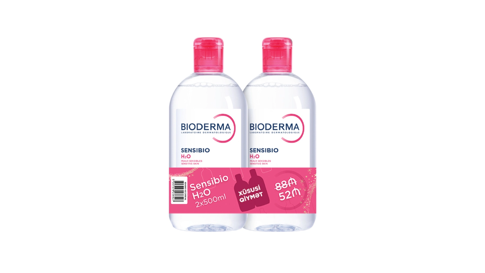Misellyar su Bioderma Sensibio H2O, 2x500 ml