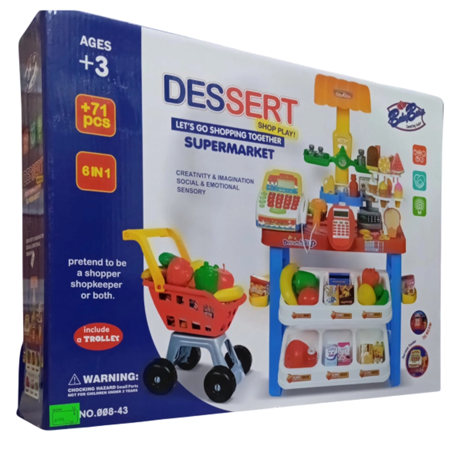 Oyun dəsti vm099, Dessert Shop Play, rəngbərəng, 71 əd, 3+ yaş