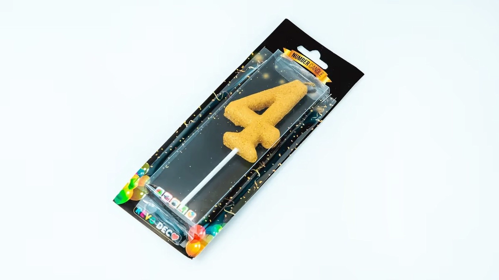 Tort üçün şam-rəqəm PW00209, rəqəm 4, qızılı