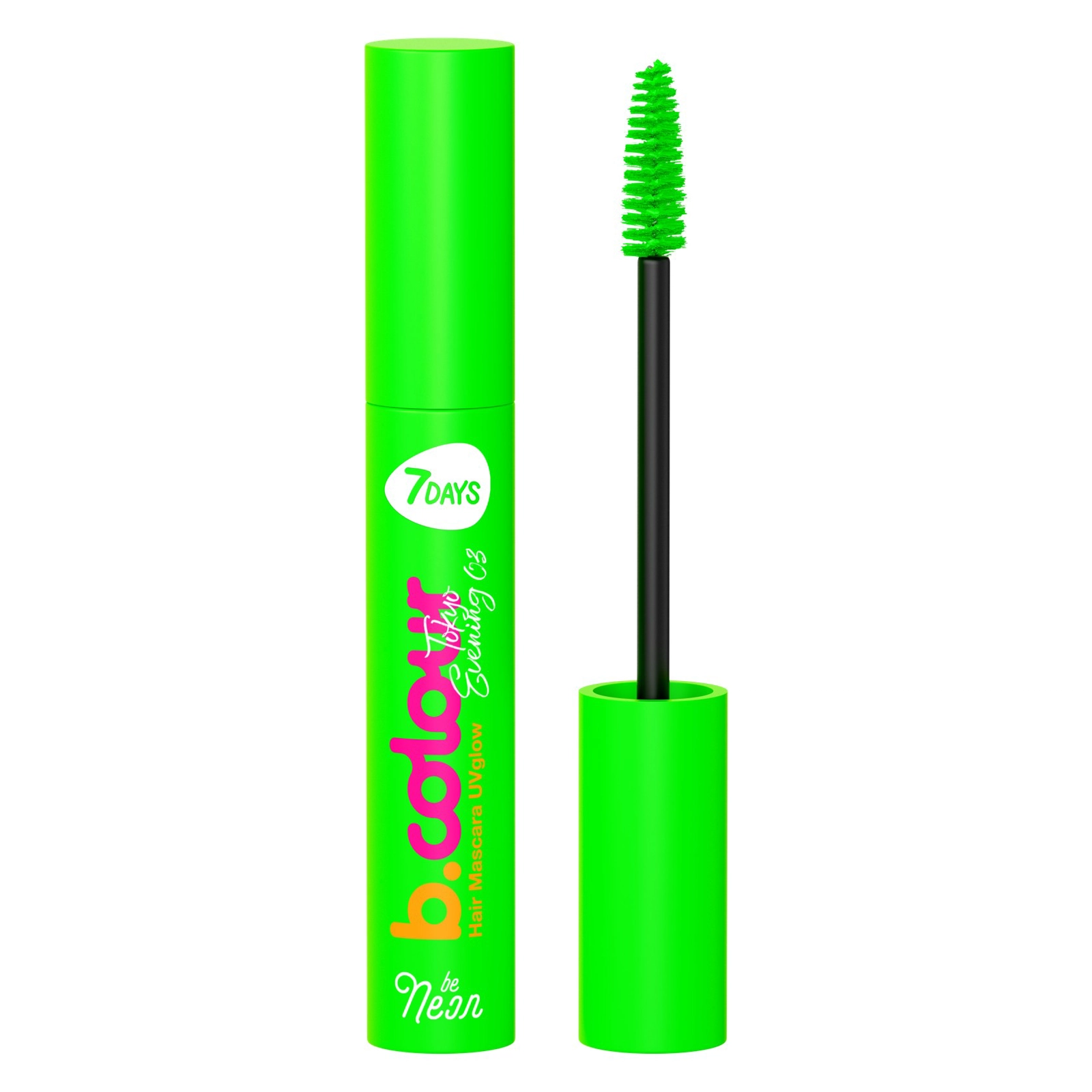 Kirpiklər və saç üçün tuş 7 Days B.Colour UVglow Be Neon 03 Tokyo Evening, 10 ml