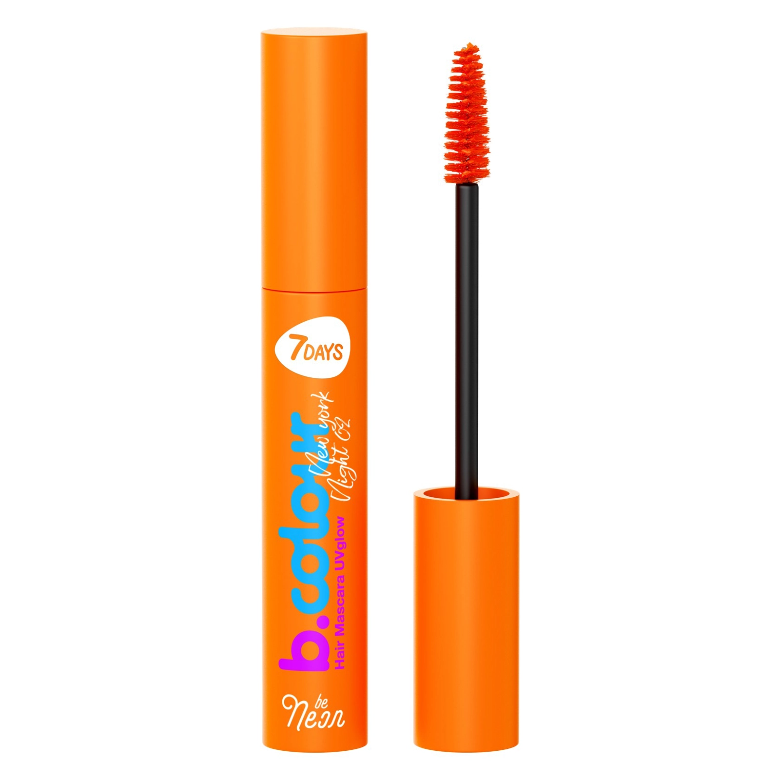 Kirpiklər və saç üçün tuş 7 Days B.Colour UVglow Be Neon 02 New York Night, 10 ml
