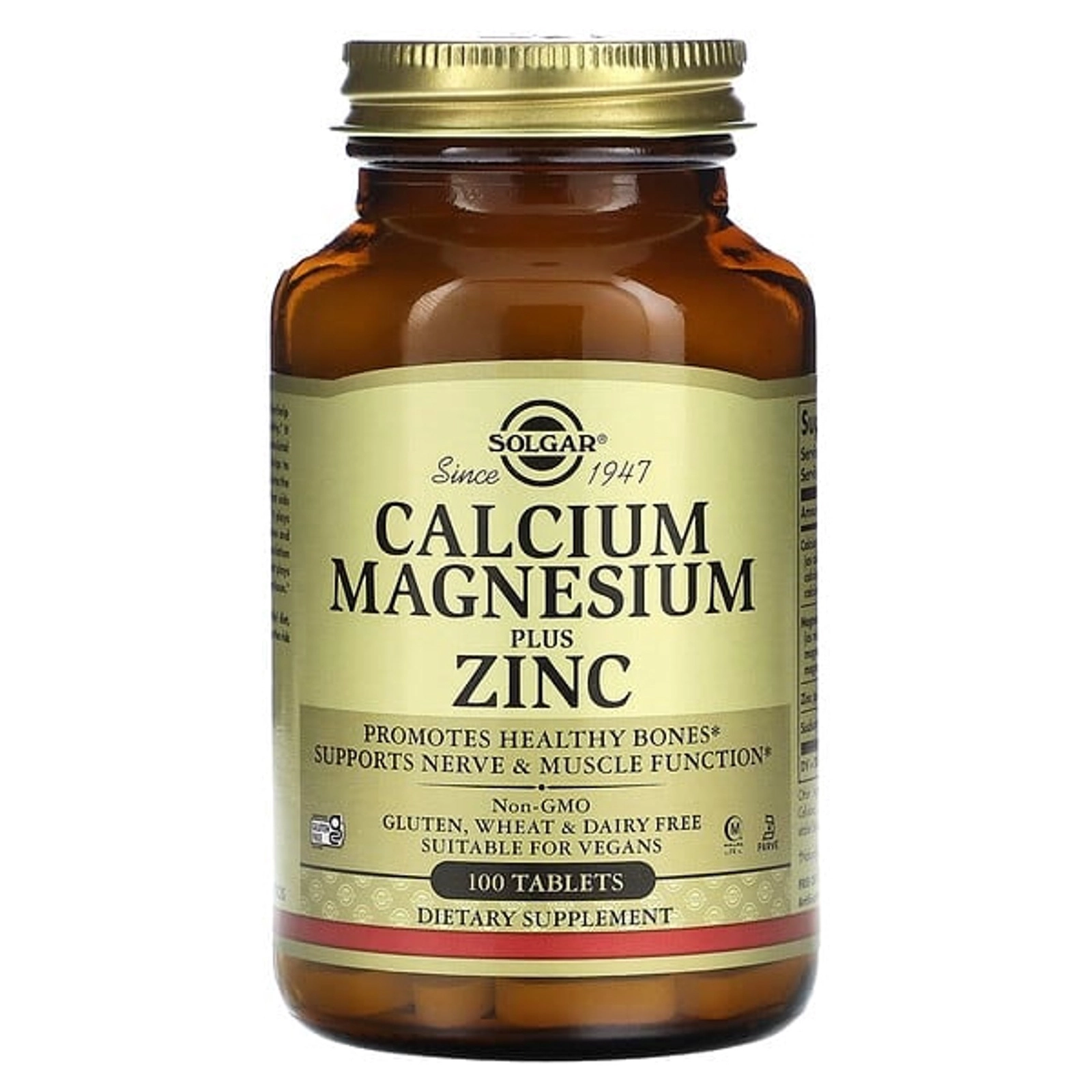 Qida əlavəsi Solgar Calcium Magnesium plus Zinc, 100 həb