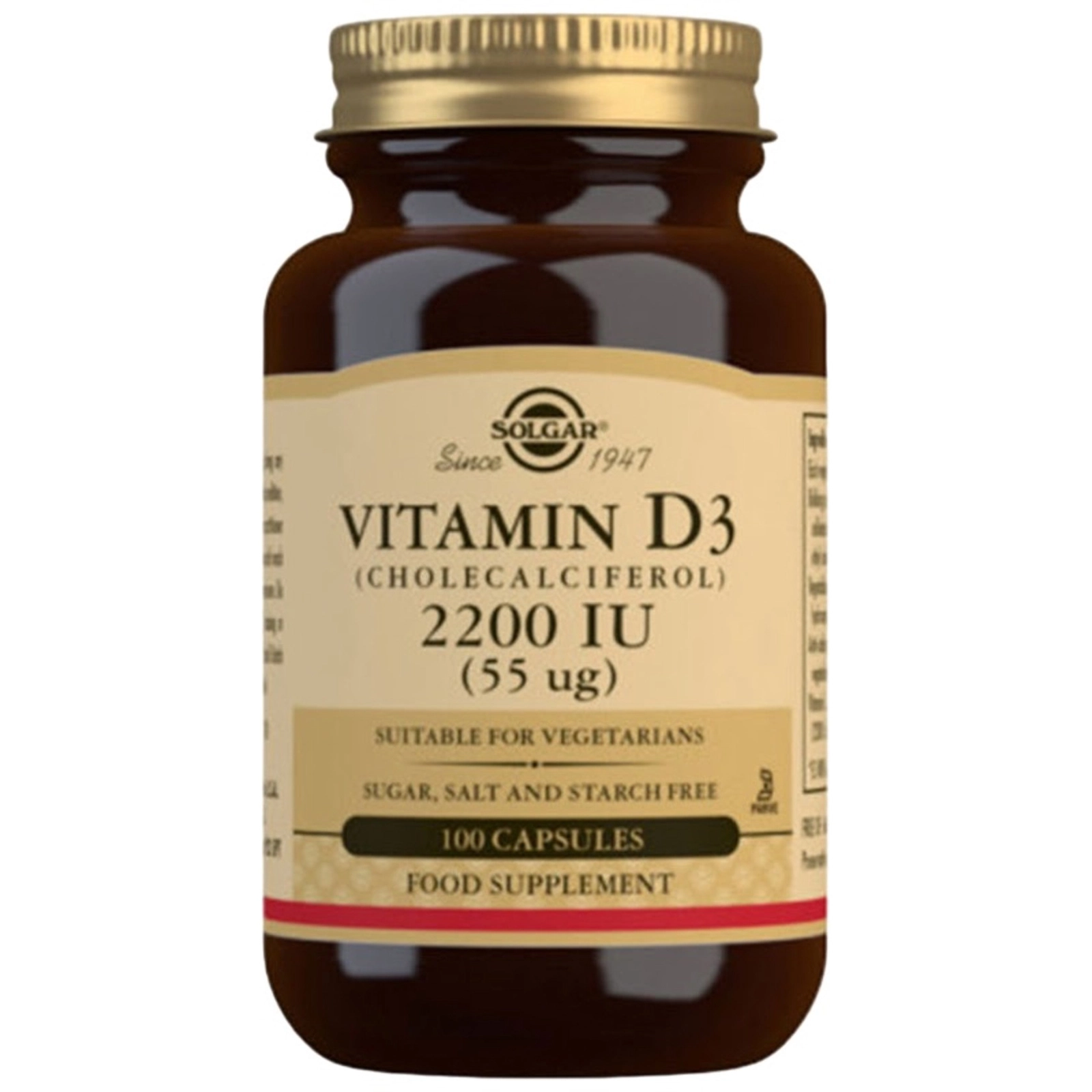 Vitaminlər D3 Solgar 55 ug, 100 kapsul