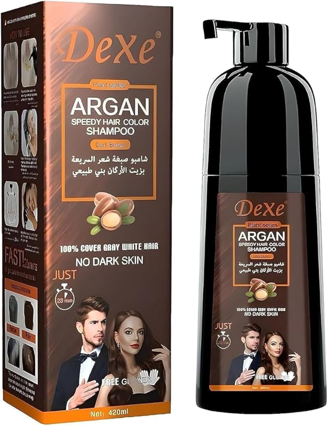 Tonlaşdırıcı şampun Dexe Argan Brown 420 ml