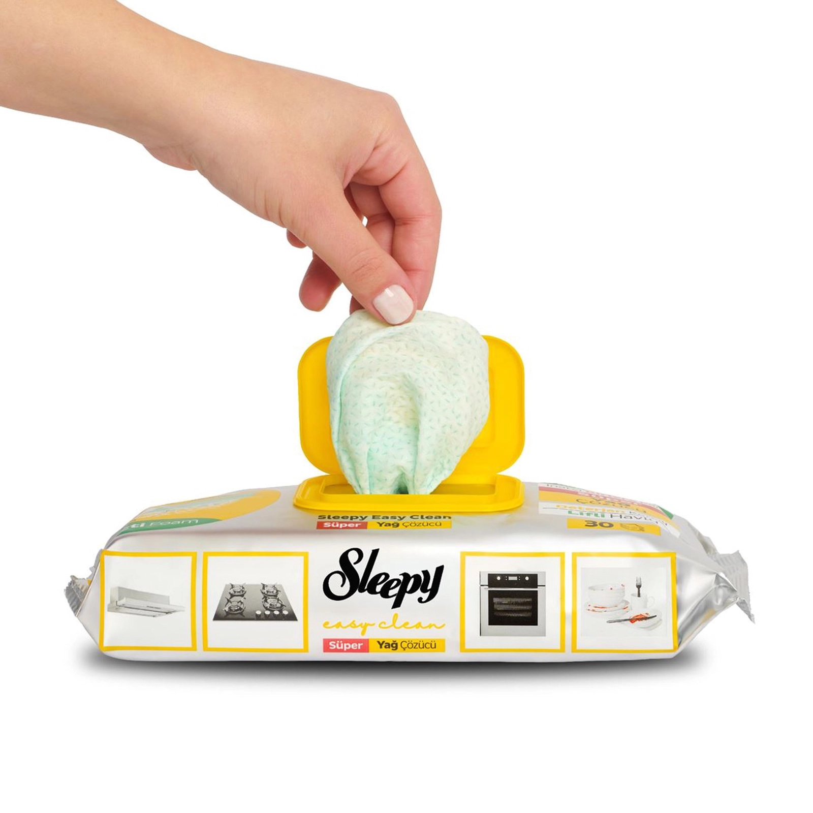 Yağ təmizləyici salfetlər Sleepy Easy Clean, 30 əd