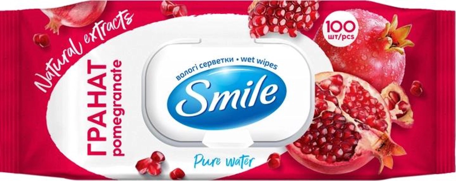 Nəm salfetlər Smile Daily Pomegranate 100 əd