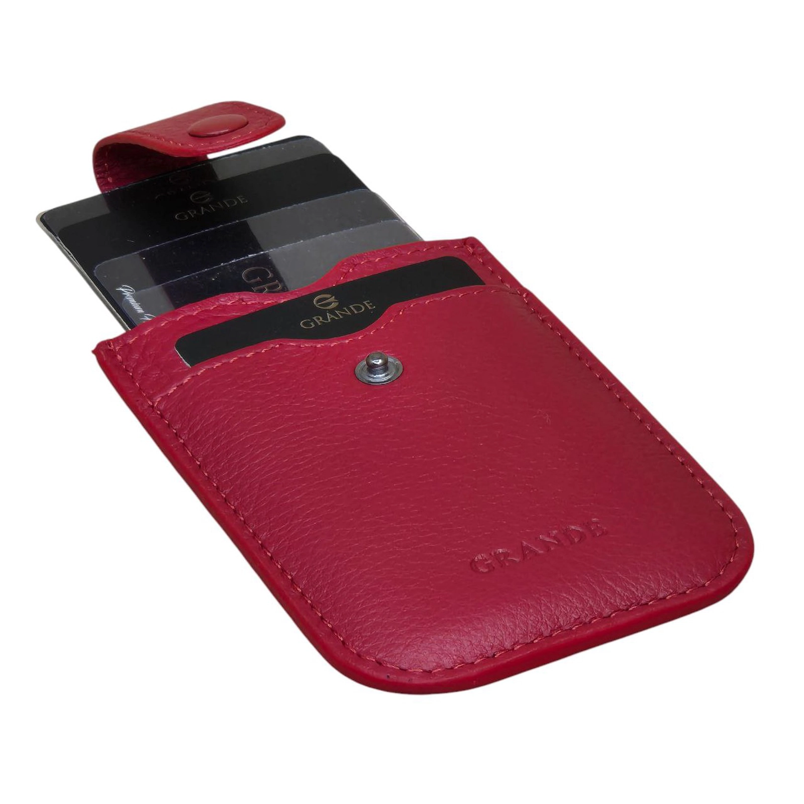 Kredit kart qabı Grande 809 Red təbii dəri