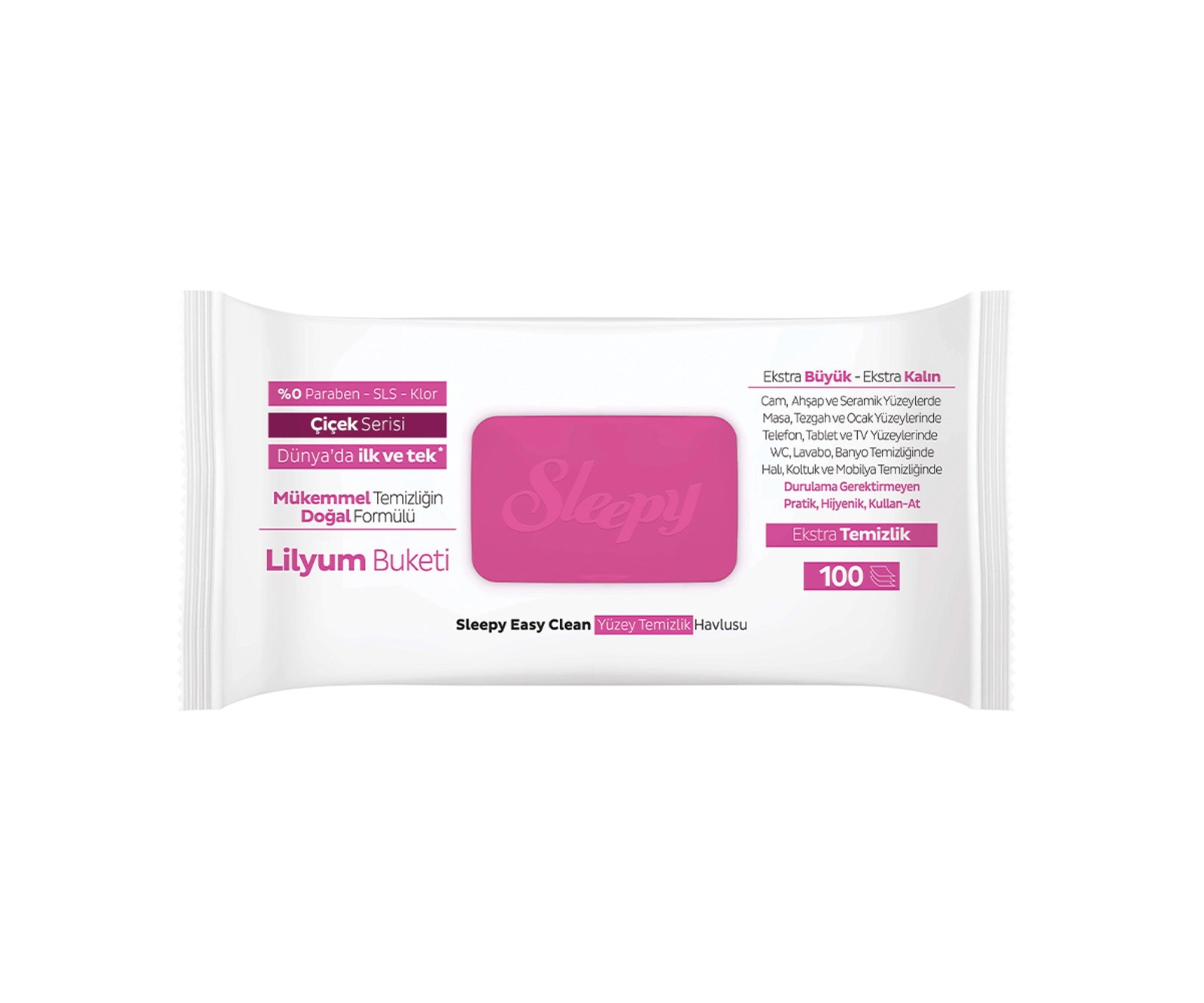 Səth təmizləyici nəm salfetlər Sleepy Easy Clean Lilyum Buketi 100 əd