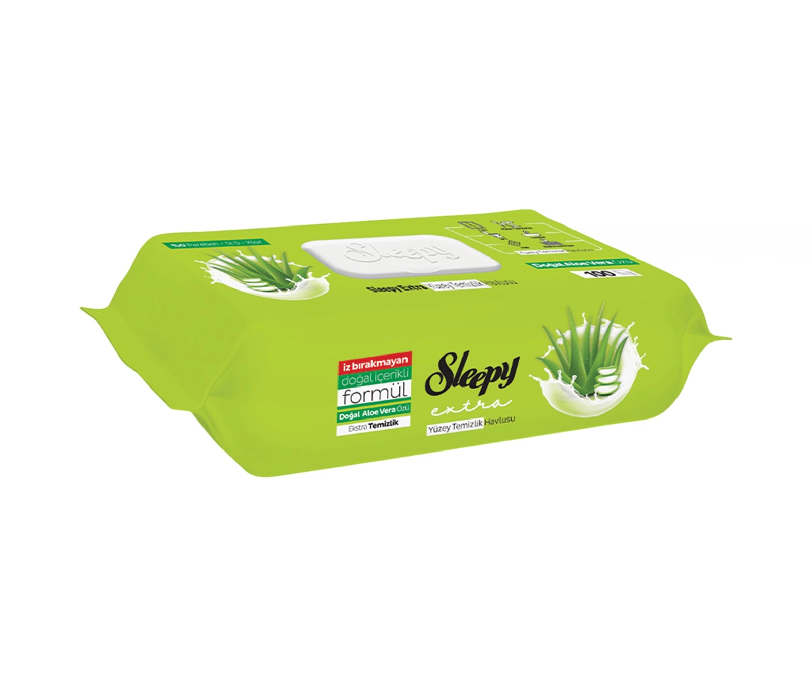 Səth təmizləyici nəm salfetlər Sleepy Extra Doğal Aloe Vera Özü 100 əd