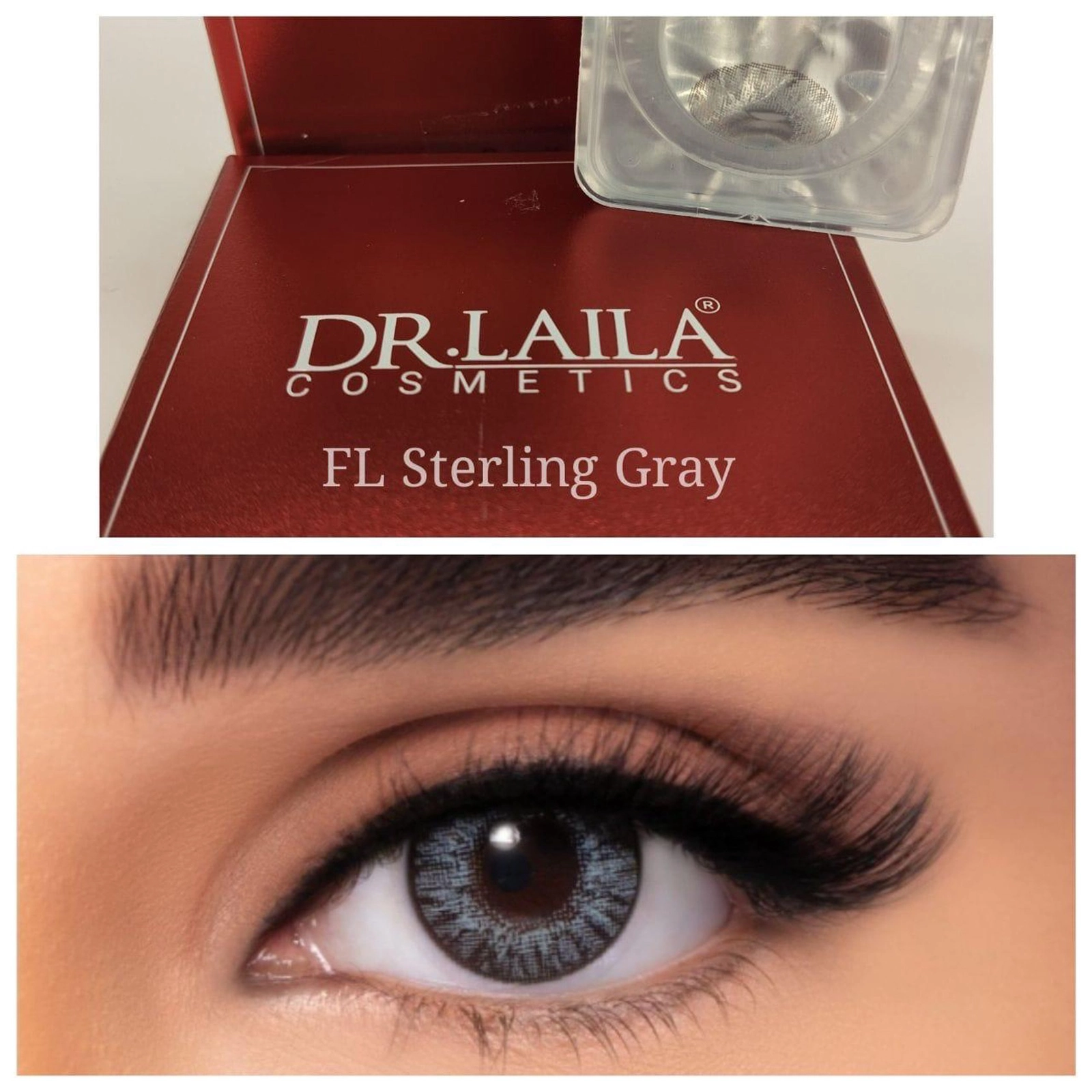 Rəngli kontakt linzalar Dr.Laila FL Sterling Gray, SPH:0,00