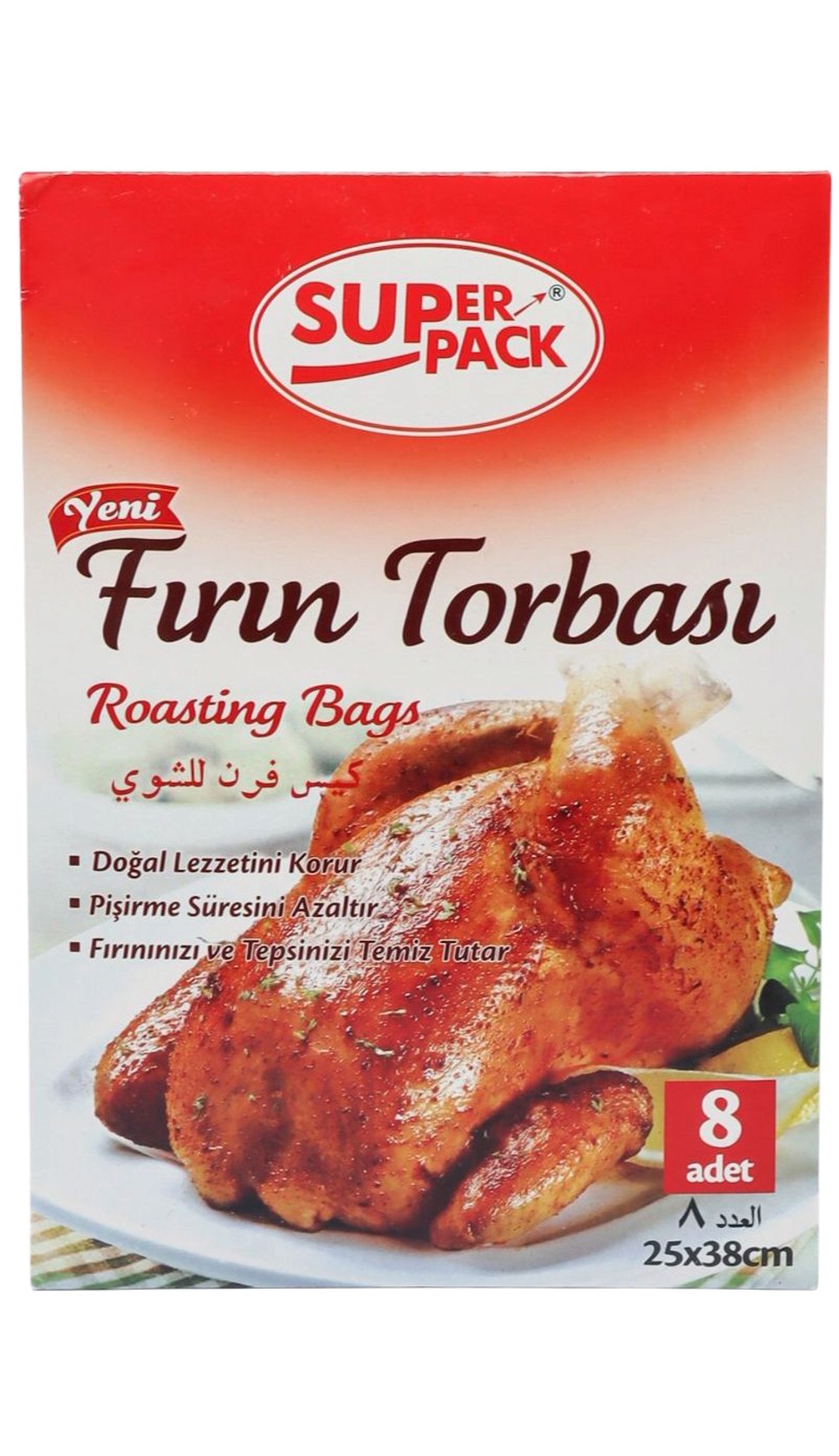 Bişirmə üçün paketlər Super Pack, 25x38 sm, şəffaf, 8 əd