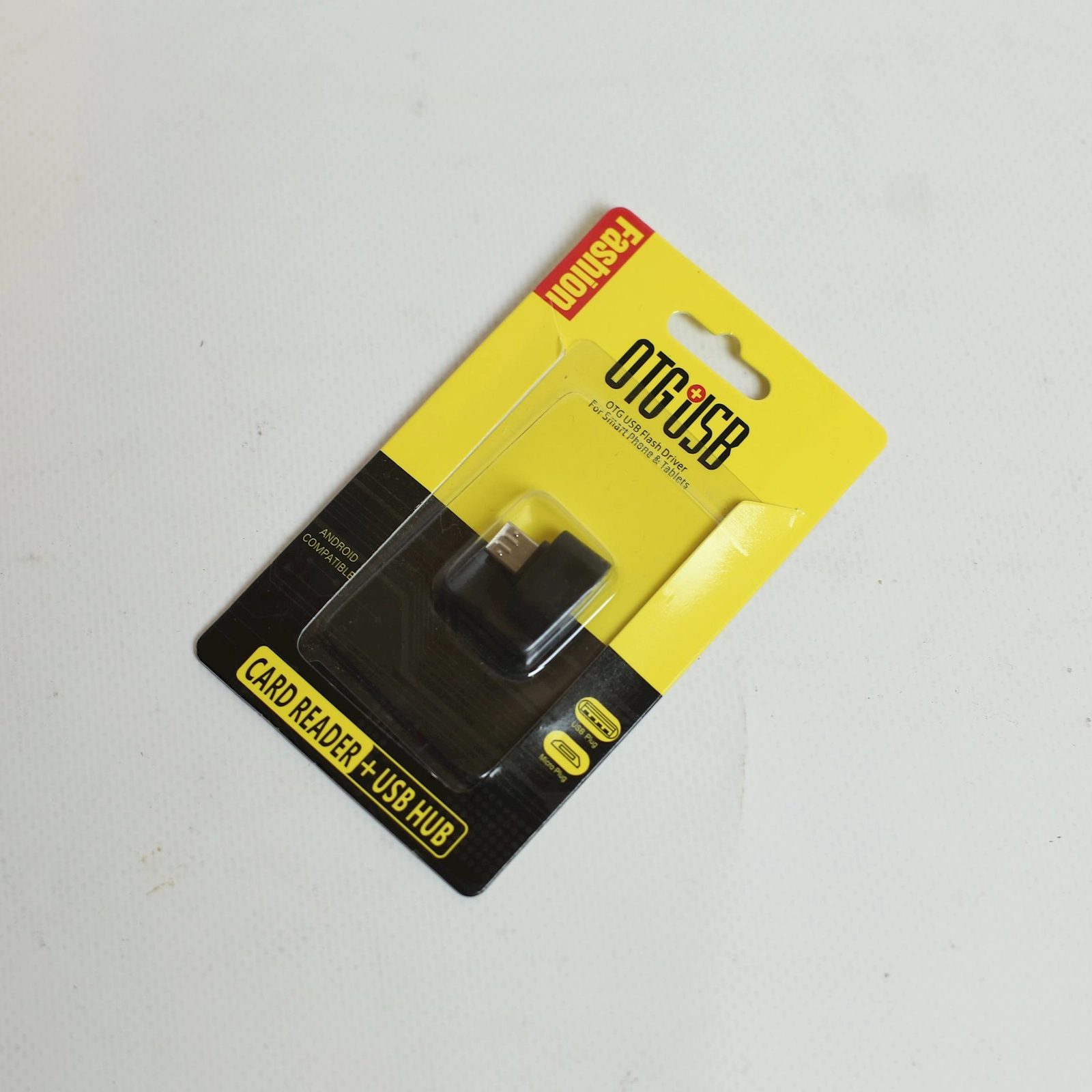 Kart oxuyucu OTG MicroUsb+USB Hub, qara