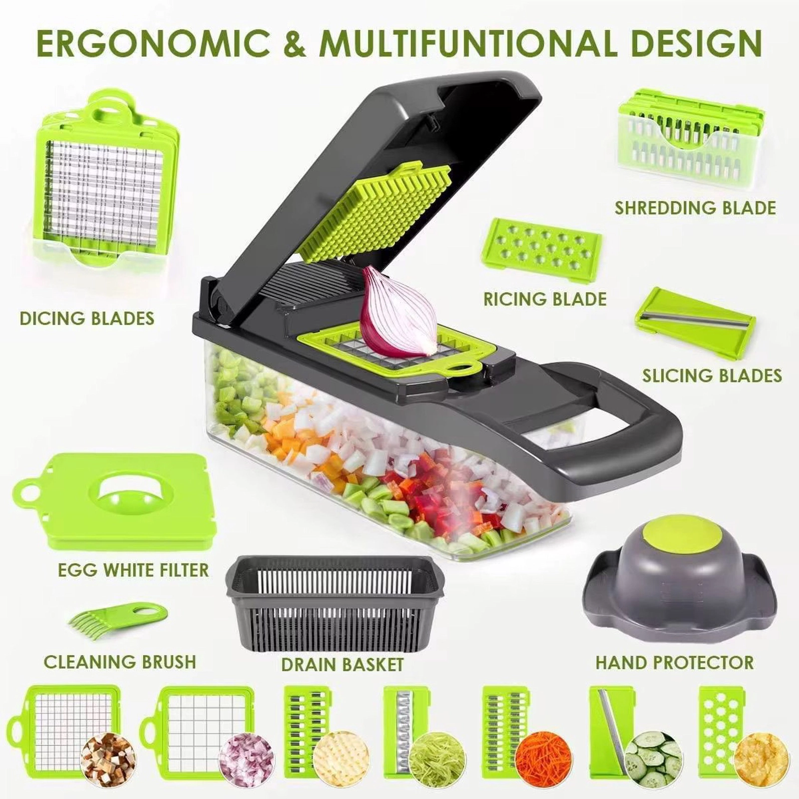 Doğrayıcı Nicer-Dicer 350, 14 parça