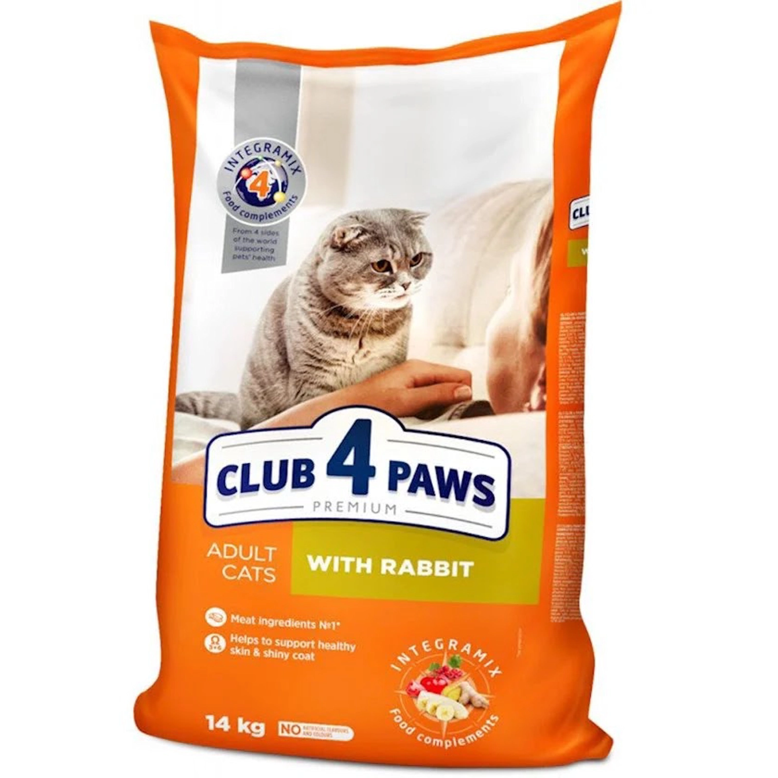 Quru yem Club 4 Paws yetkin pişiklər üçün dovşan əti ilə 1 kq çəki ilə