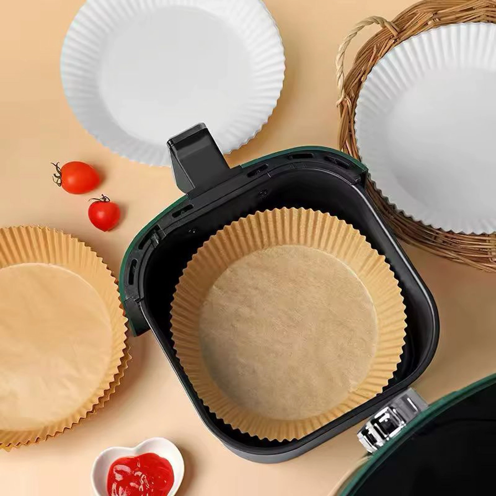 Airfryer kağızları, dairəvi, 20 sm, 50 ədəd