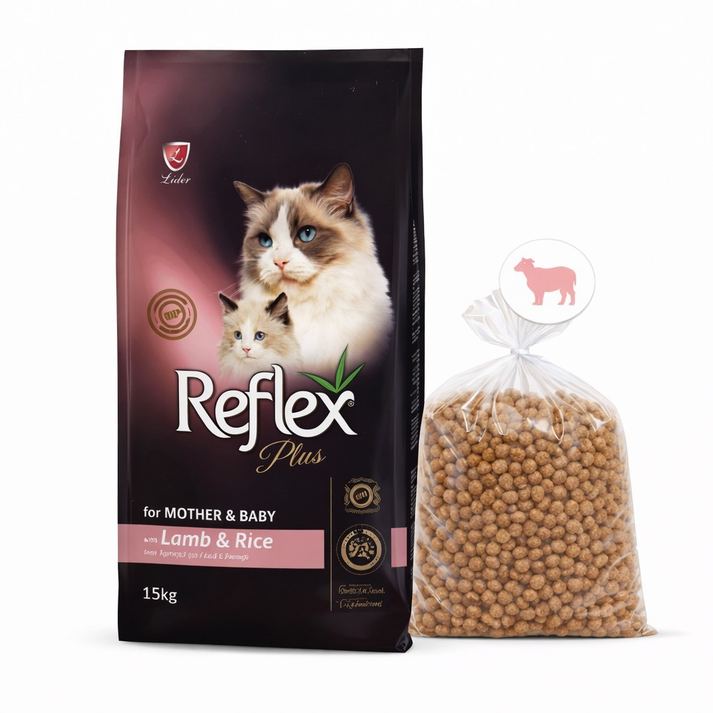 Quru yem Reflex Mother Baby, pişiklər üçün, quzu əti ilə,1 kq çəki ilə
