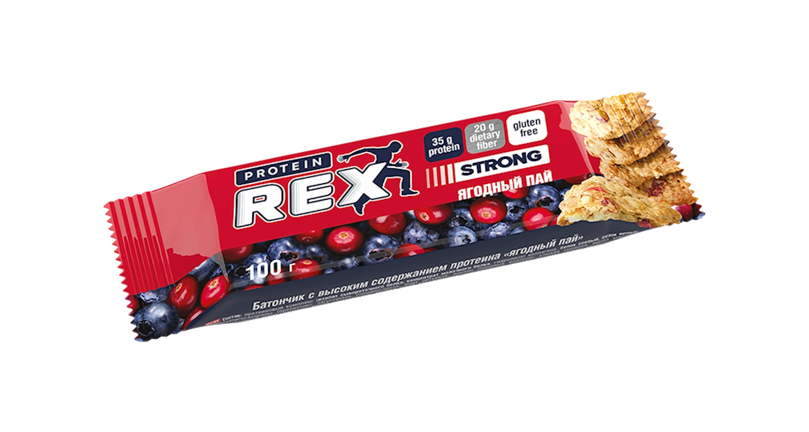 Baton ProteinRex Strong 35% Giləmeyvə payı 100 q