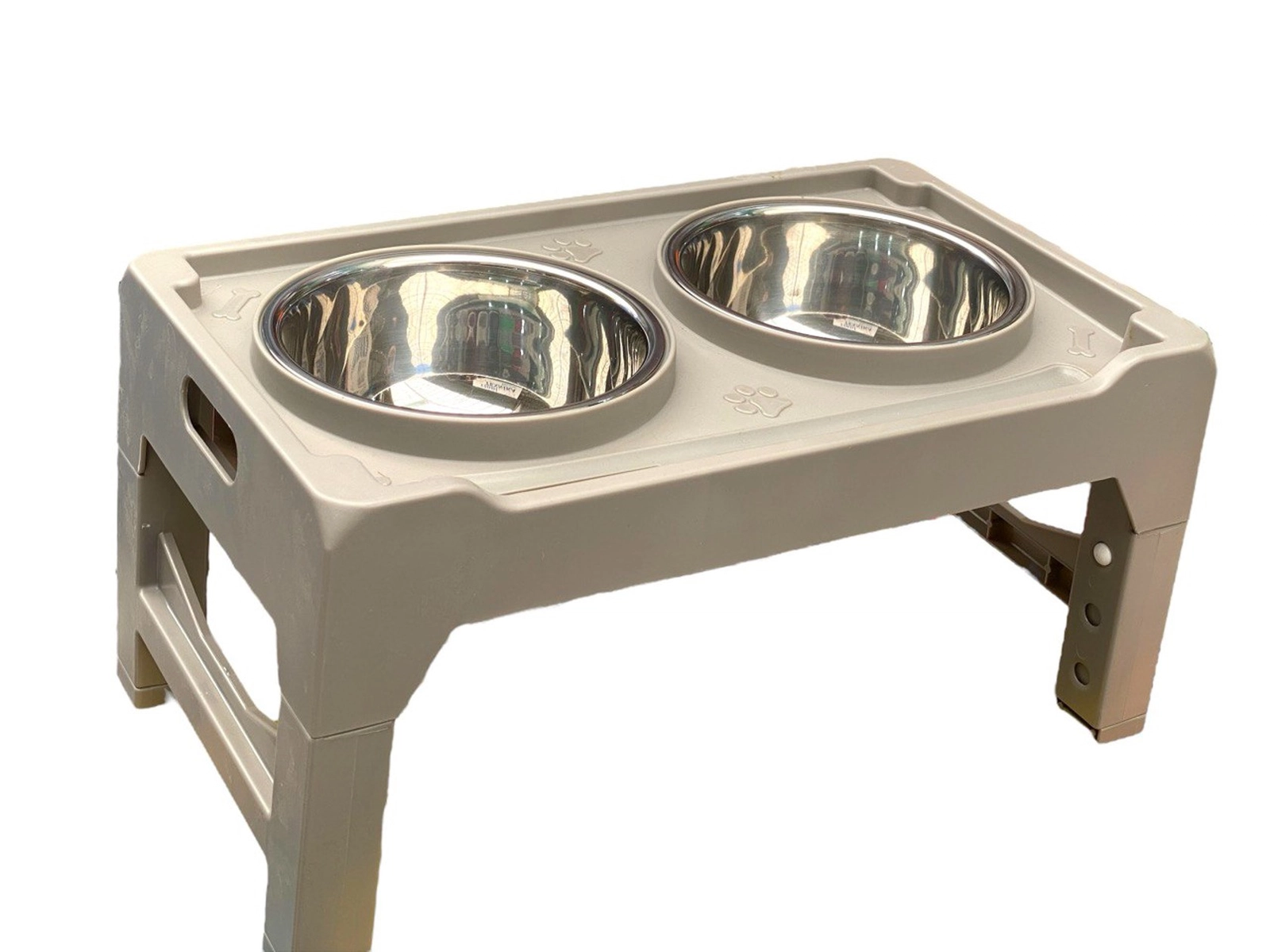 İtlər üçün yem qabı K-522-15-14, plastik/metal, ikili