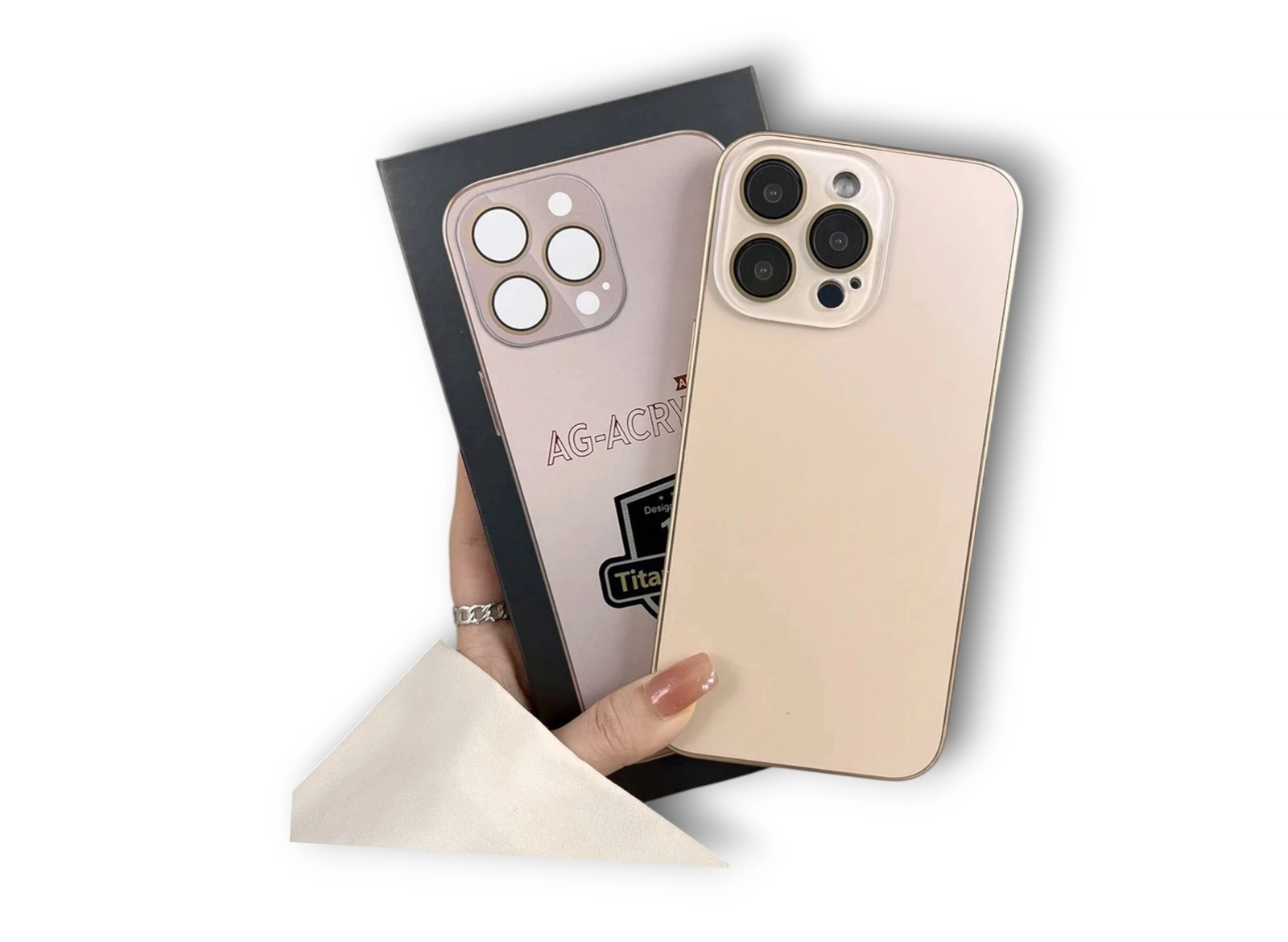 Çexol Acrylic Titanium Apple iPhone 15 Pro üçün, Qızılı