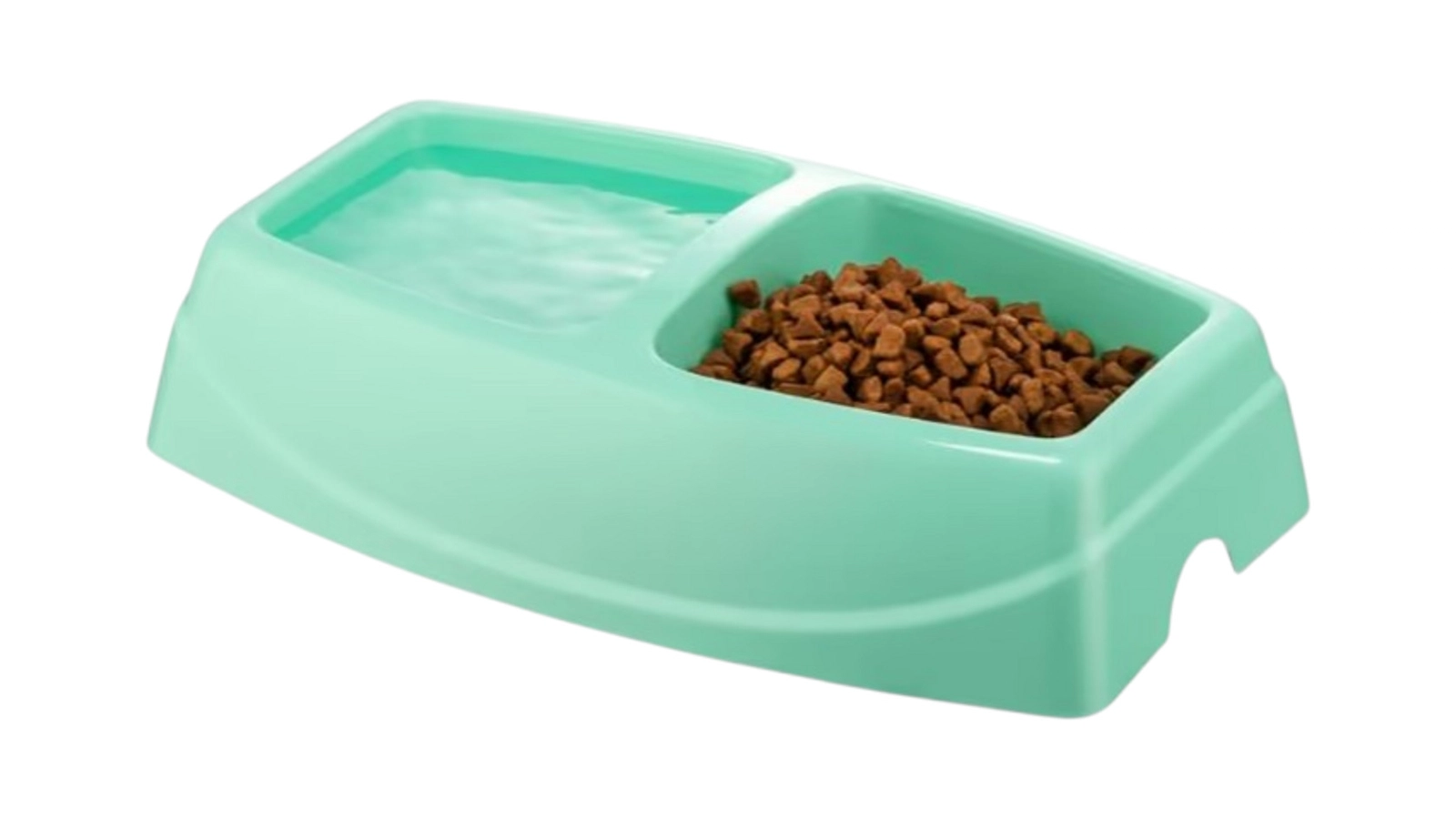 Pişiklər üçün yem qabı, plastik, yaşıl, 30.5x19.5x7.5 sm