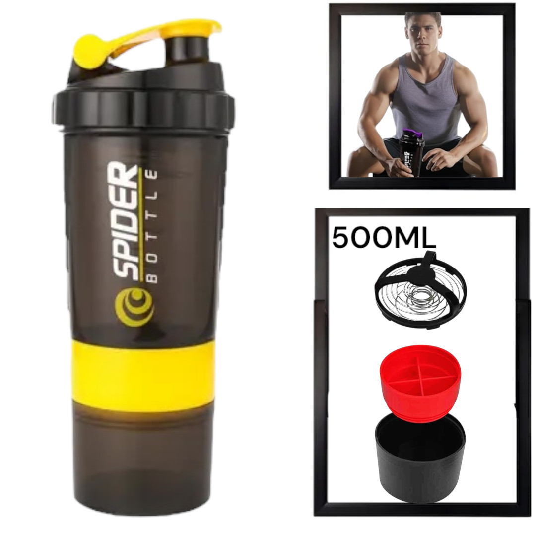 Şeyker Spider, plastik, boz/sarı, 3 hissəli, 500 ml