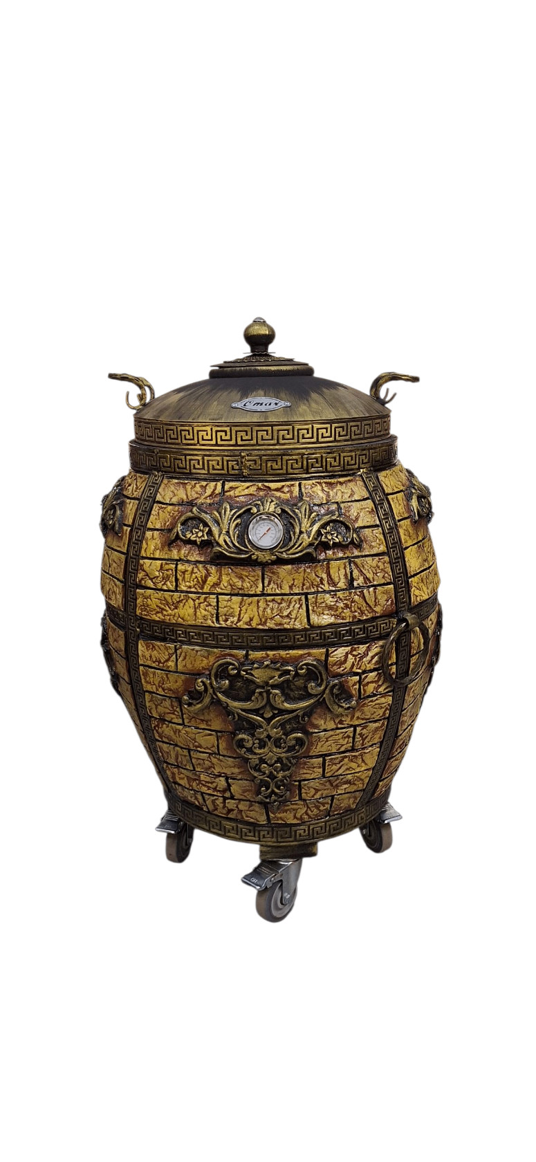 Təndir Praqa, 14 şişlik, gil, 105x65x105 sm, 120 kq, qızılı - OmarGroup0001