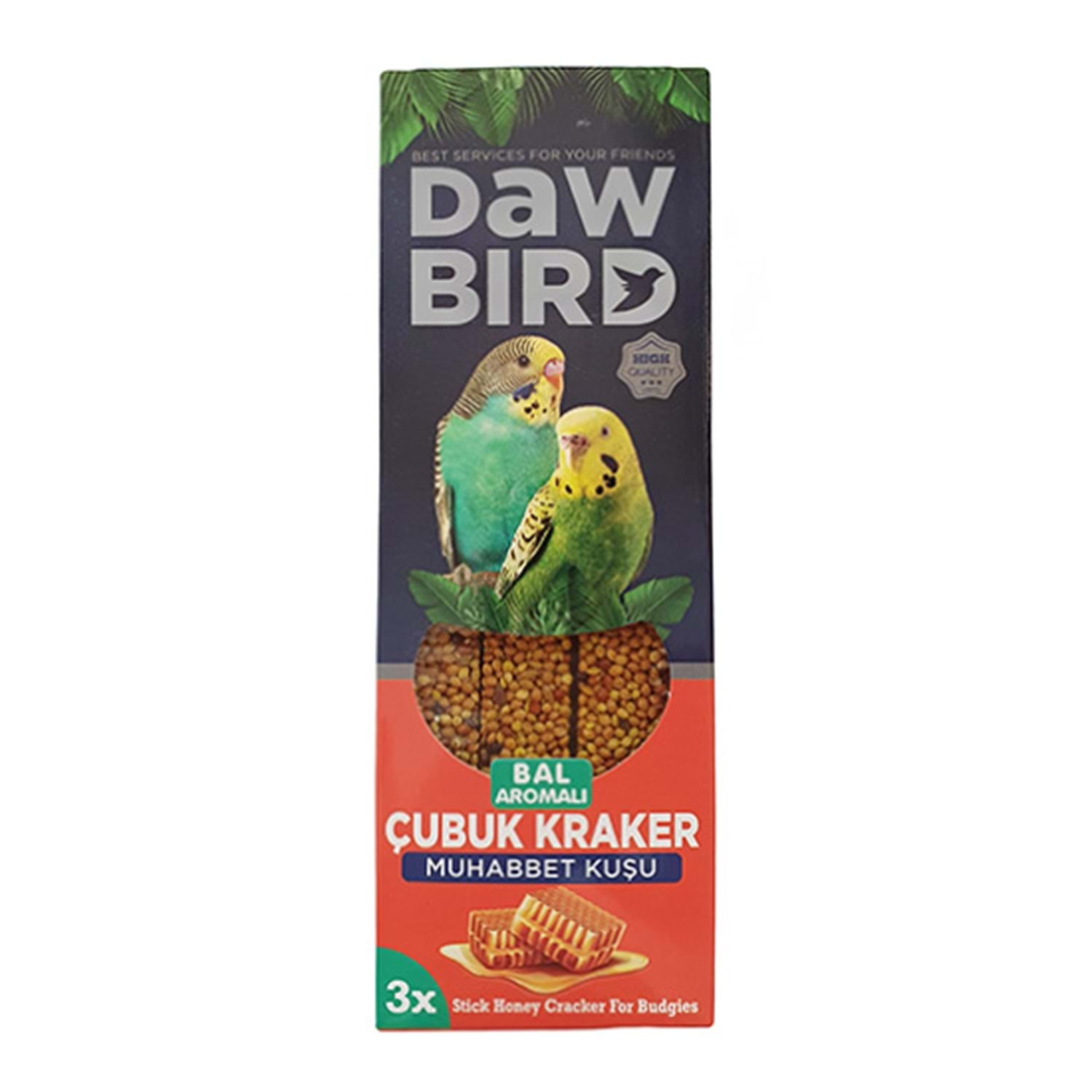 Tutuquşular üçün kreker Daw Bird, bal dadı ilə, 3 əd
