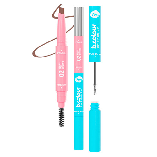 Qaş qələmi 7 Days B.Color Brow Perfector 02 Light brown