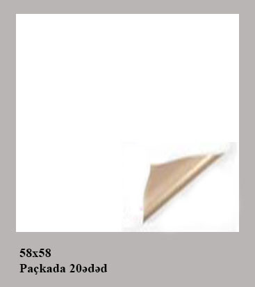 Qablaşdırma kağızı, ağ, 58x58 sm, 20 əd
