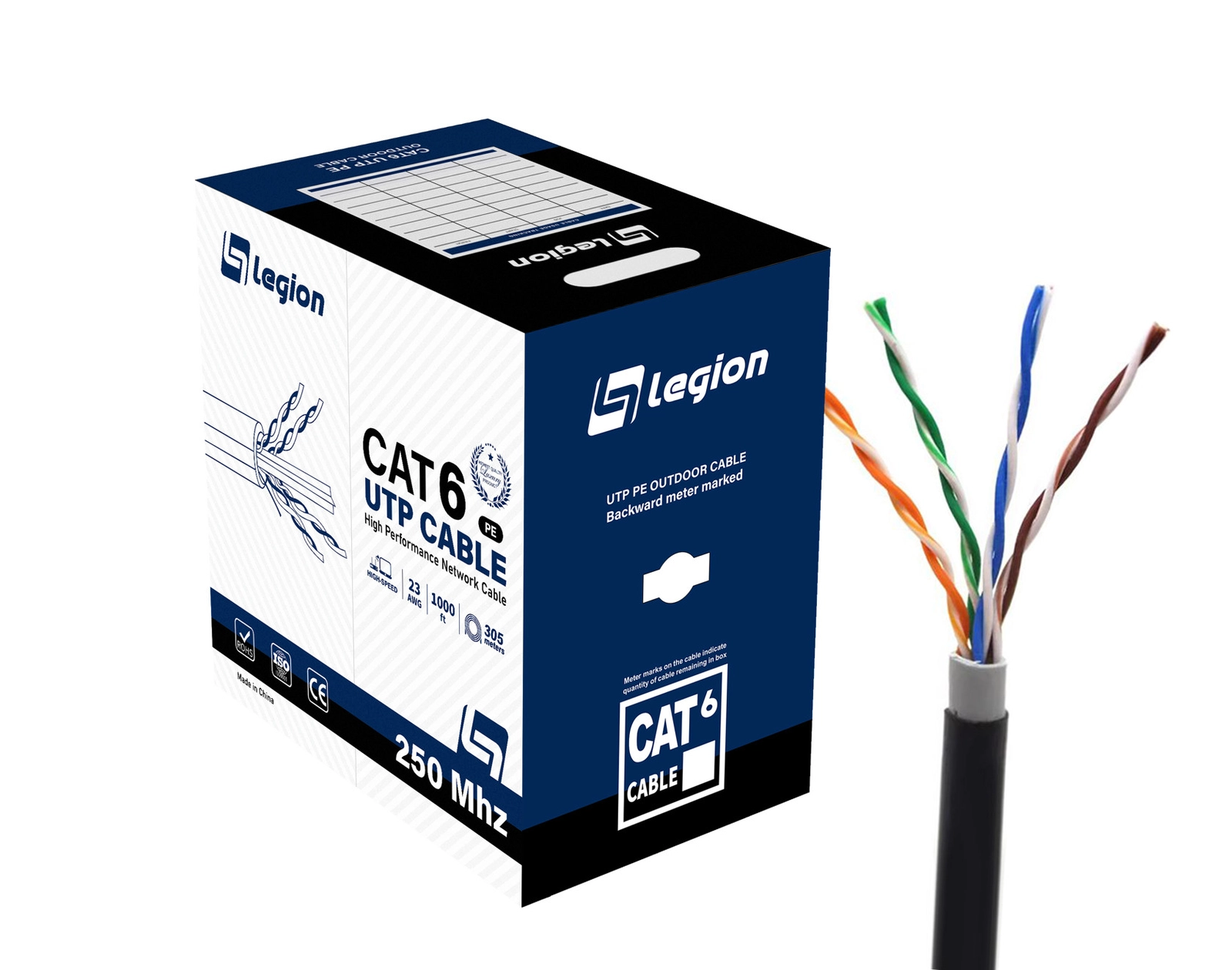 Şəbəkə kabeli LEGION CAT6 UTP 305m outdoor