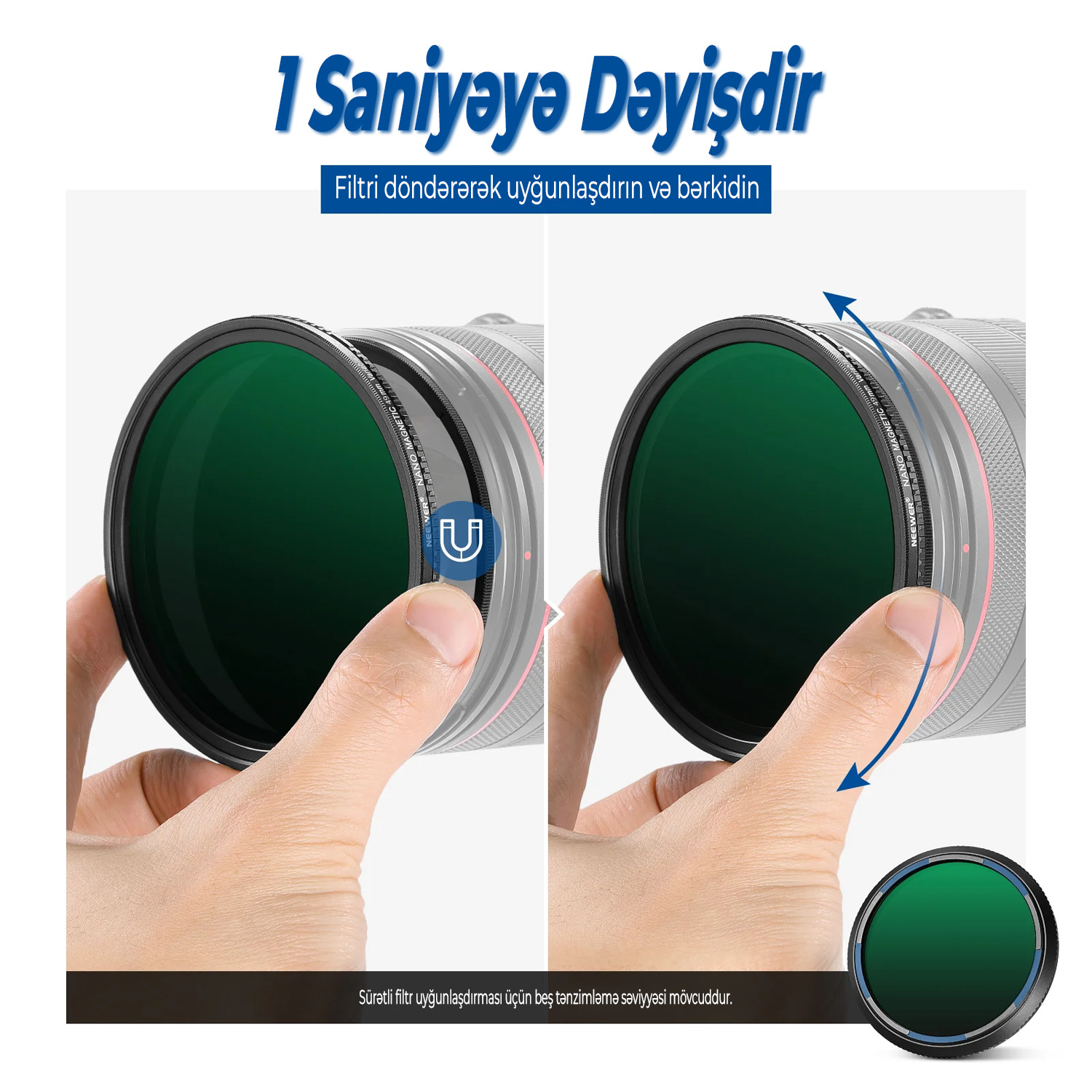 Filtr fotoaparat üçün Neewer NW-ND03 ND2-ND32 82 мм