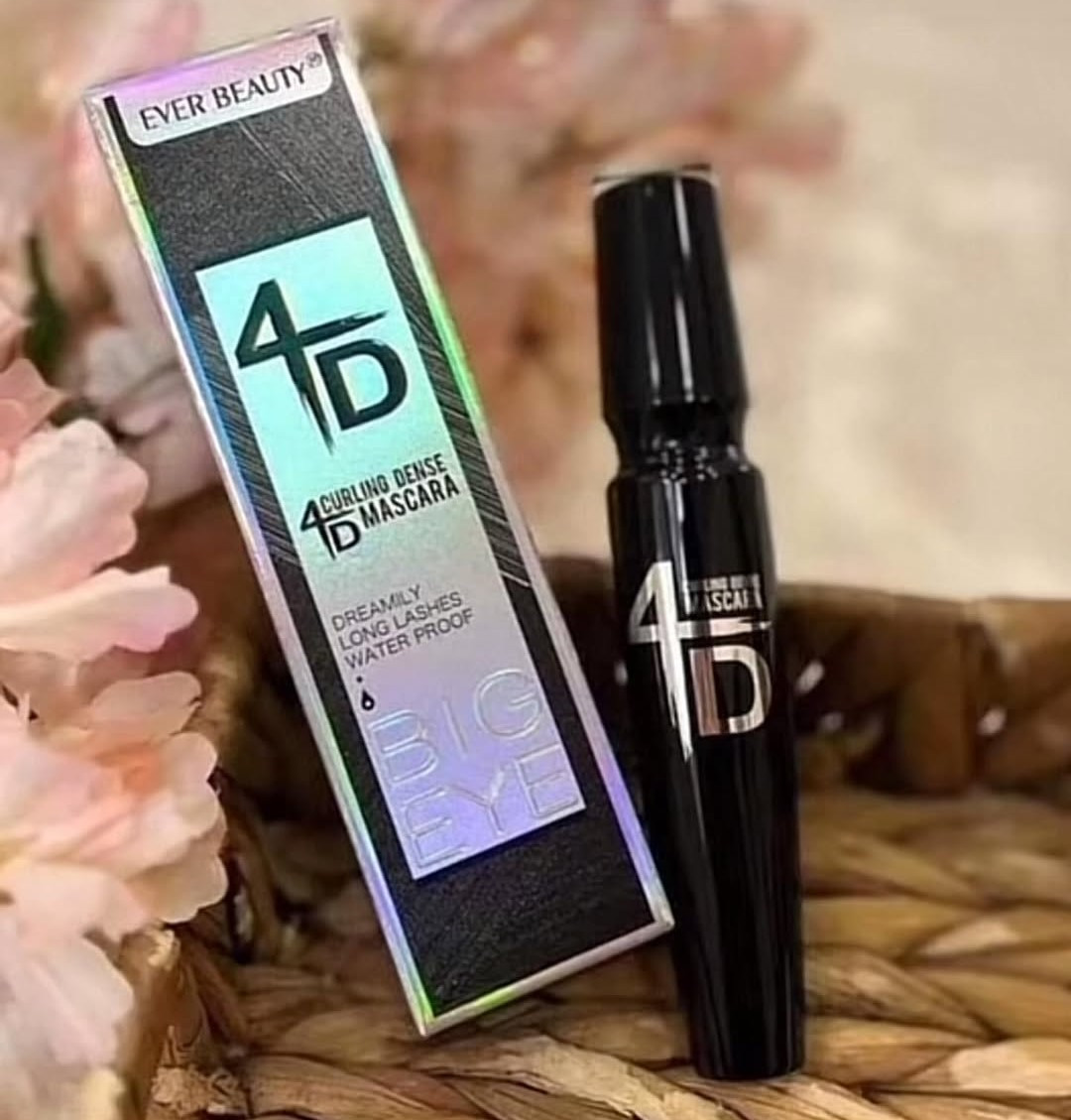 Kirpiklər üçün tuş Ever Beauty 4D 4D Curling Dense, qara, suya davamlı