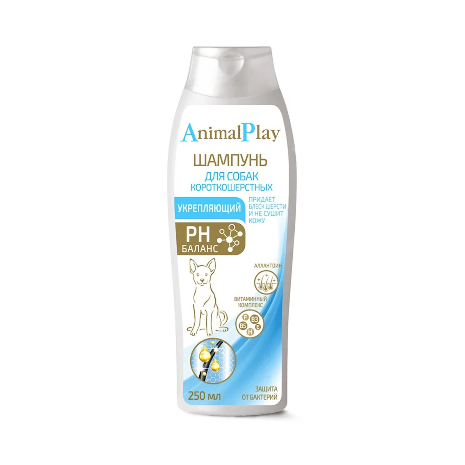 Şampun Animal Play Möhkəmləndirici, qısa xəzli itlər üçün, 250 ml