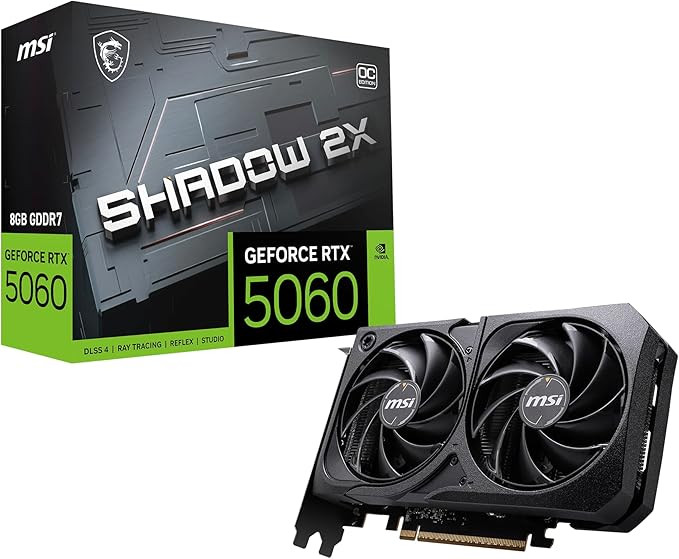 Videokart MSI Gaming RTX 5060 8G Shadow 2X OC Graphics Card